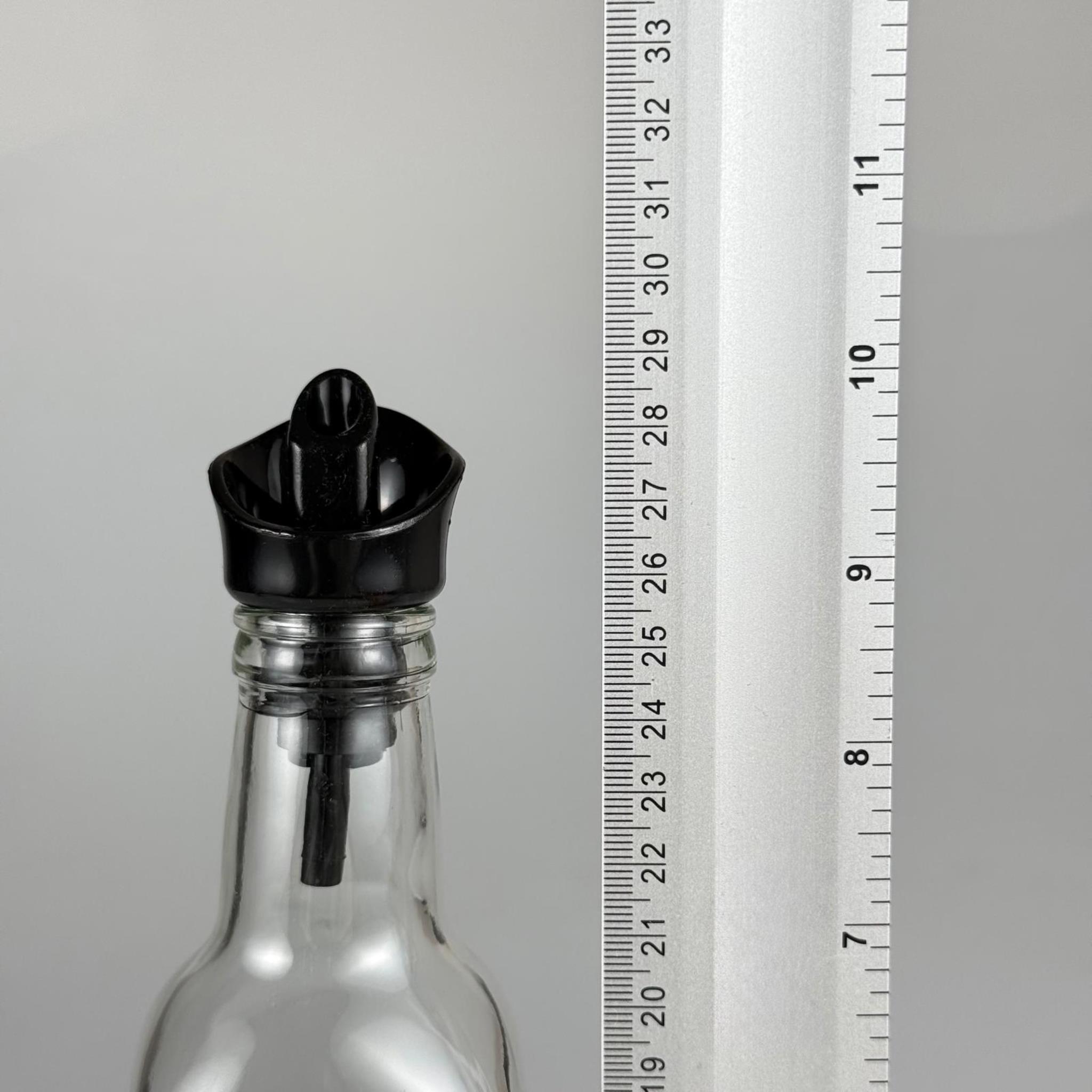 Akıtmaz Kapaklı Şık Cam Yağlık – Zeytinyağı ve Sirke İçin - Restoran Tipi 500 ML Şeffaf Maraska Kare Yağdanlık Siyah Akıtıcı Başlıklı EKO
