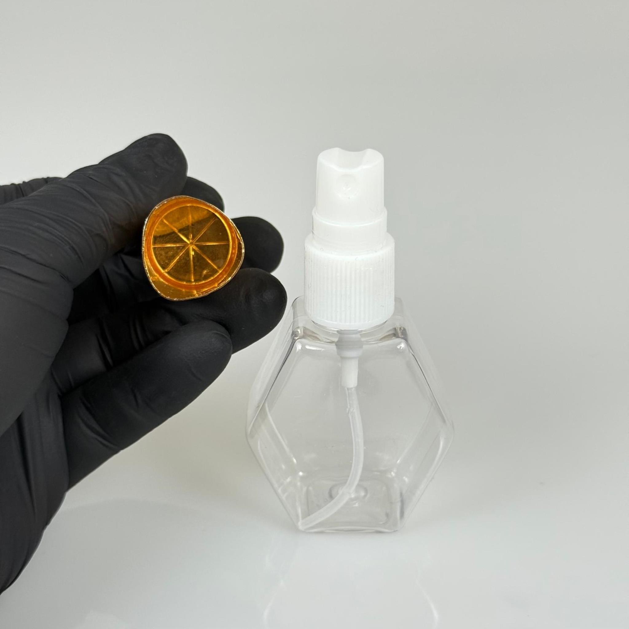 40 ML PET KOLONYA, PARFÜM VB ŞİŞELERİ - METAL ALÜMİNYUM GOLD KAPAK + VİDALI SPREY + 40 CC ALTIGEN ŞİŞE SET TAKIM