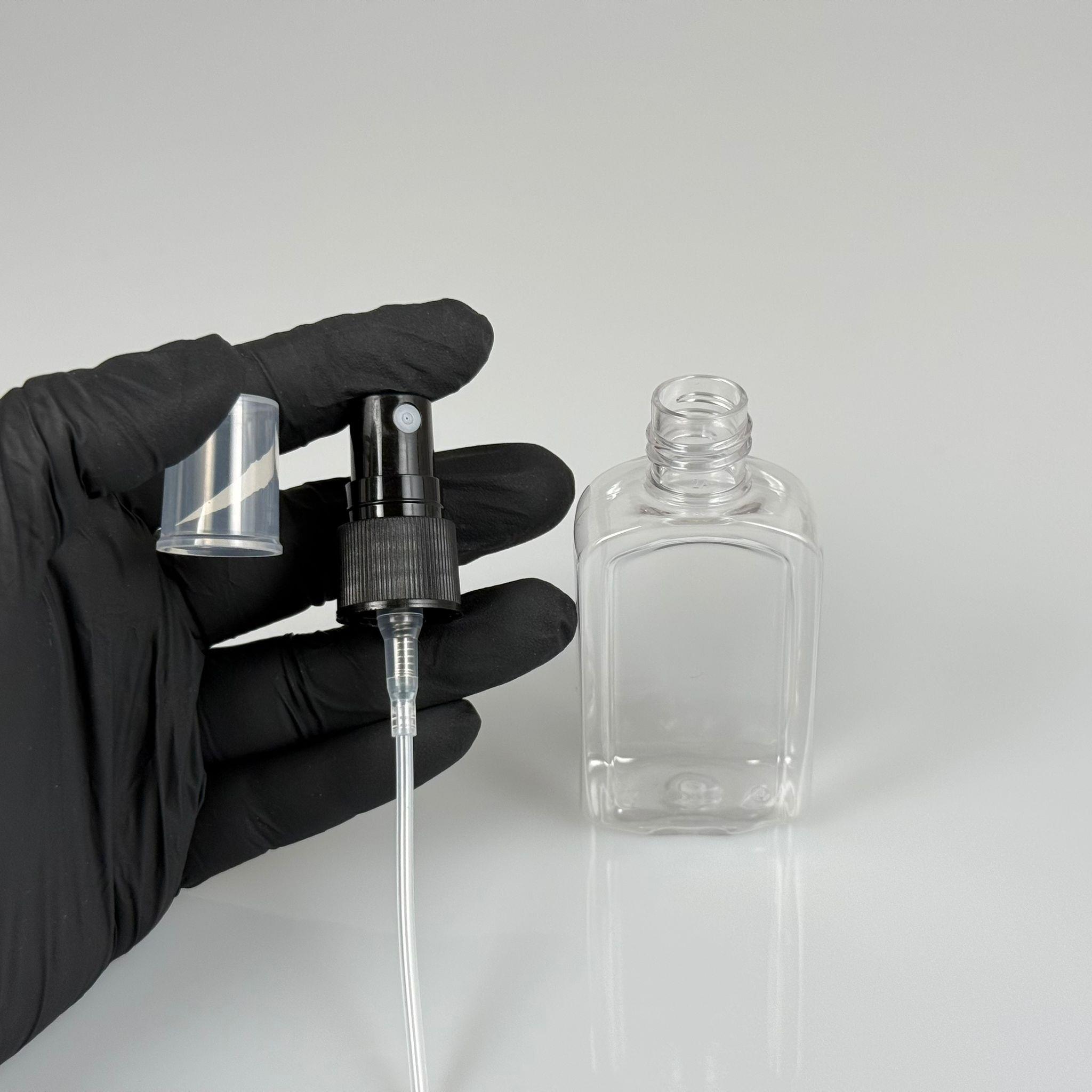 50 CC YASSI PLASTİK ŞİŞE - SİYAH SPREYLİ - 50 ML SPREYLİ PET ŞİŞE