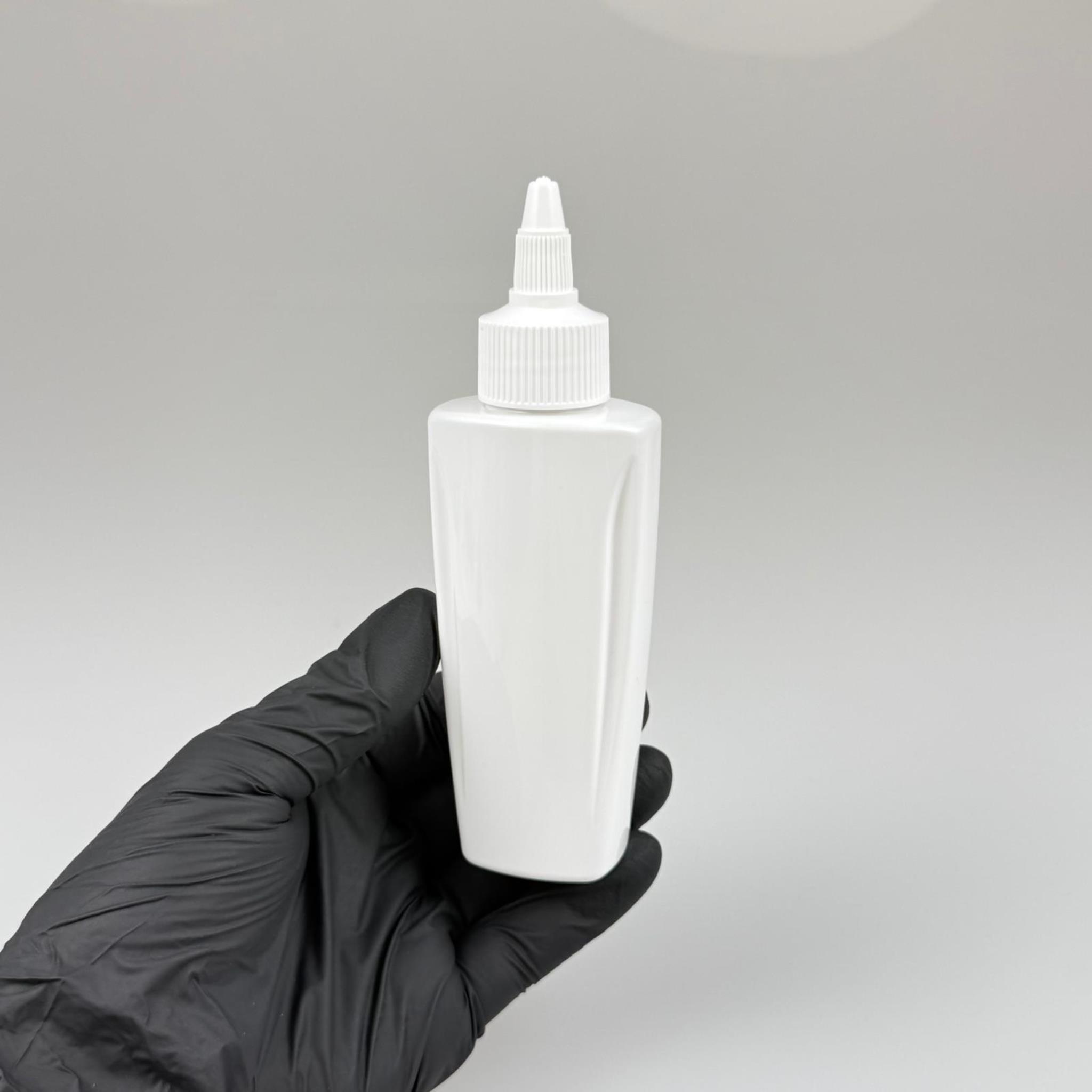 YAĞ, SOS, ACI SOS, SİRKE, SRIRACHA, MÜREKKEP, TUTKAL AKITICI VB BOŞ ŞİŞELERİ - BEYAZ SİVRİ TWİST AKITICI KAPAK + 100 ML YASSI BEYAZ SERT PET PLASTİK ŞİŞE TAKIM