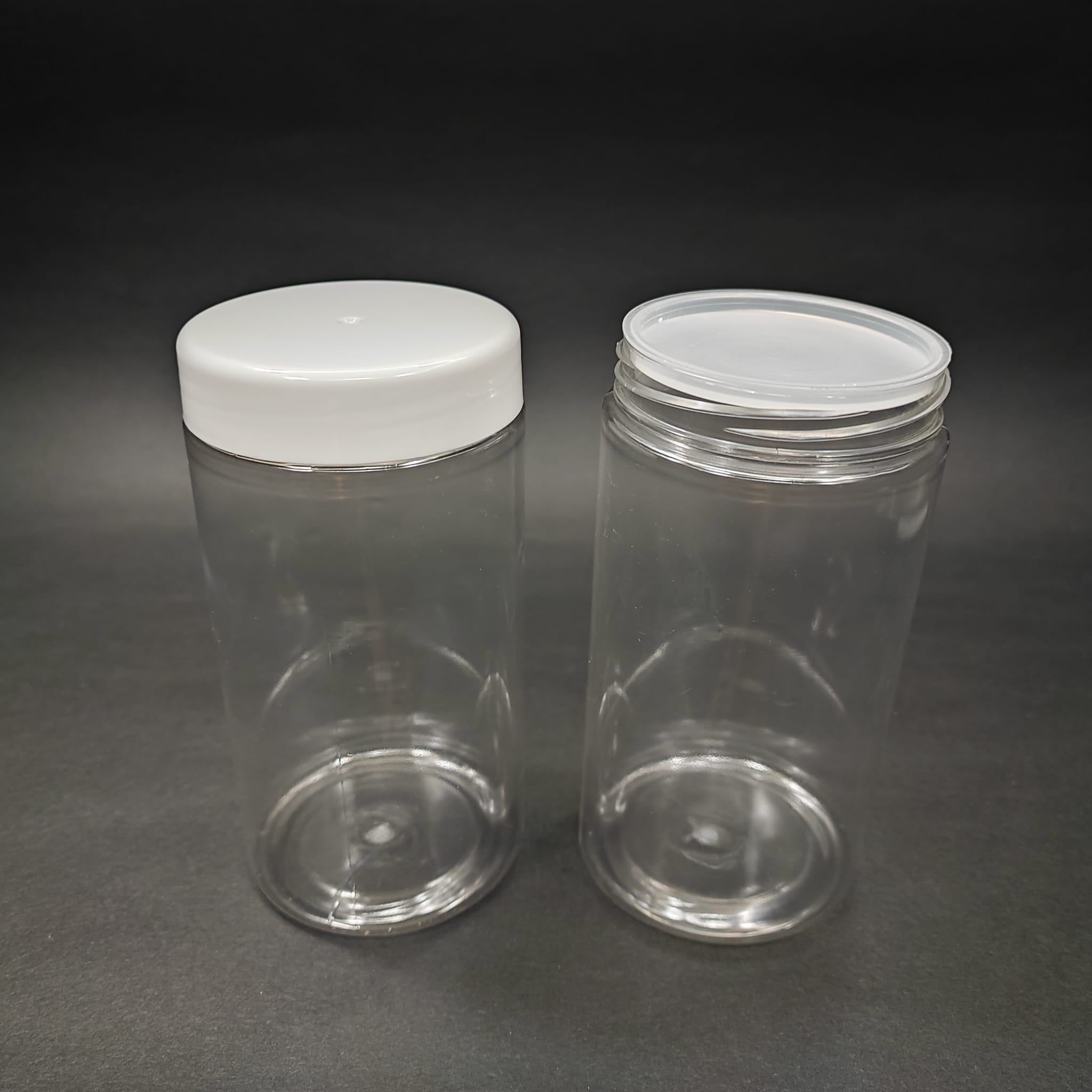 370 CC SİLİNDİR PET KAVANOZ - BEYAZ KAPAKLI - İÇ TIPALI - 370 ML PLASTİK KREM KAVANOZU