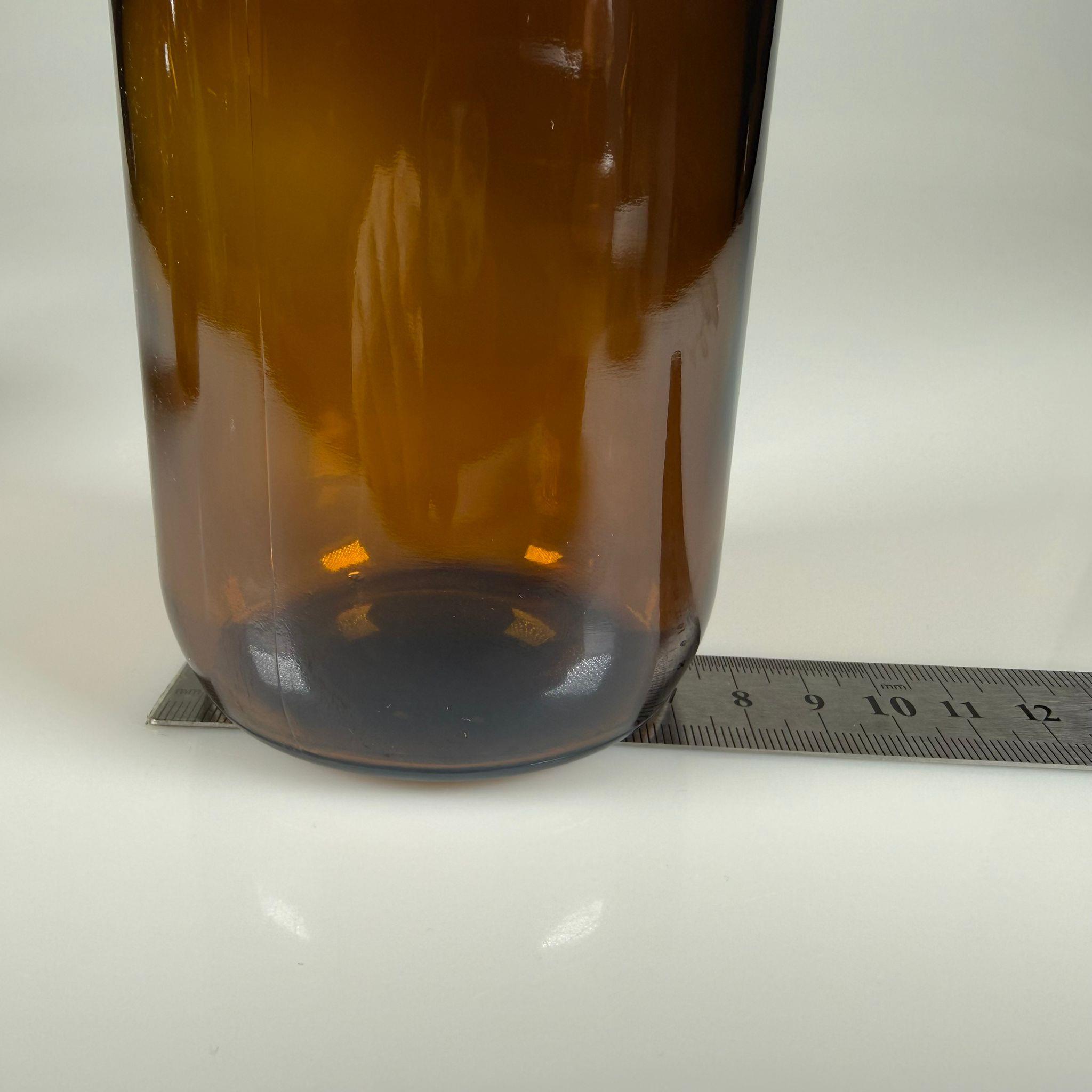 500 ML DOLUMU KOLAY, GENİŞ AĞIZLI İÇTEN DAMLALIKLI ŞİŞE (28 MM AĞIZ)  - 500 CC BEYAZ CONTALI KAPAKLI İÇTEN DAMLALIKLI CAM ECZA ŞİŞESİ - AMBER KAHVERENGİ