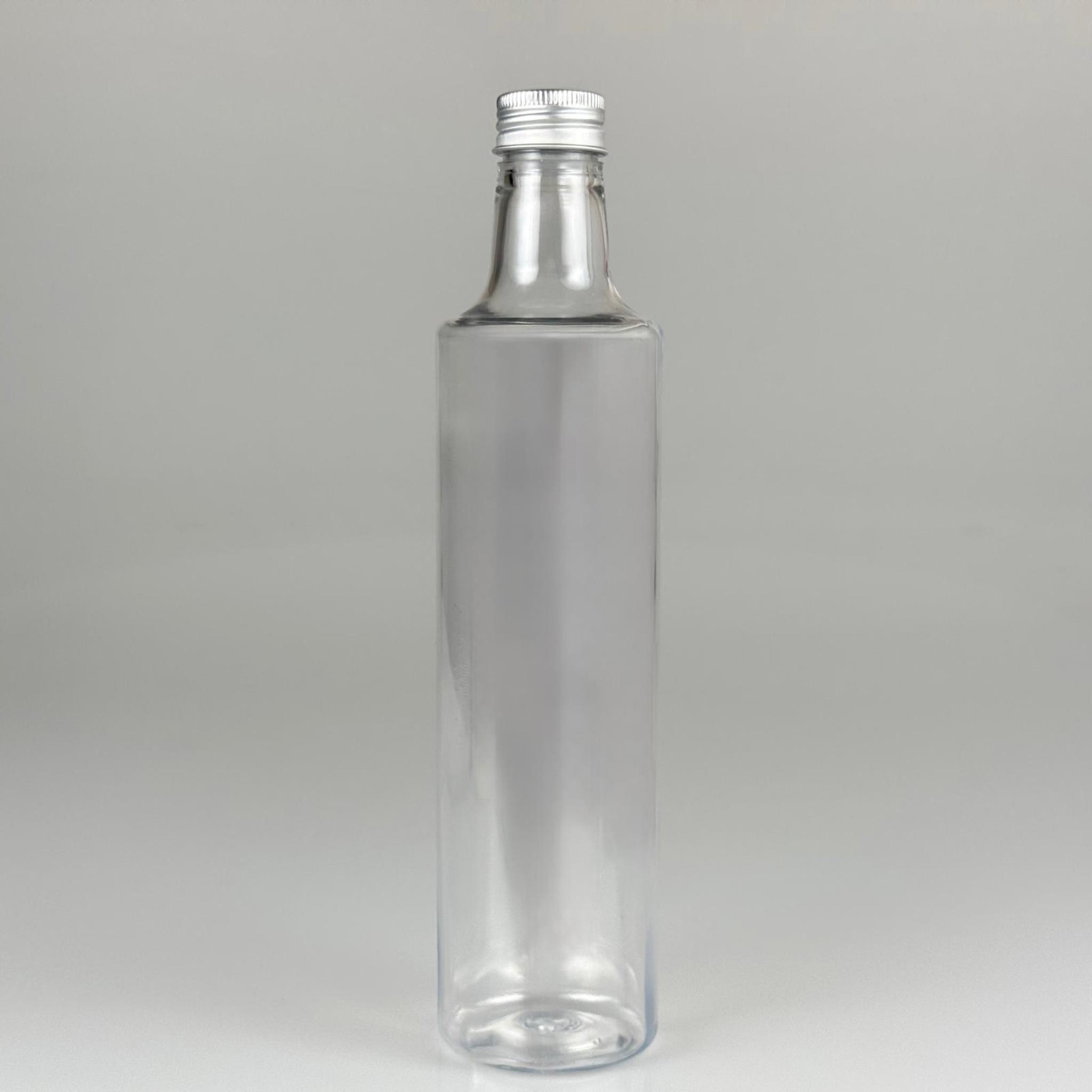 500 CC DORİKA SİLİNDİR PET ŞİŞE - CONTALI GÜMÜŞ METAL KAPAKLI -  (60 GR) CAM GÖRÜNÜMLÜ SERT KALIN KIRILMAZ 500 ML SİLİNDİR PLASTİK ŞİŞE