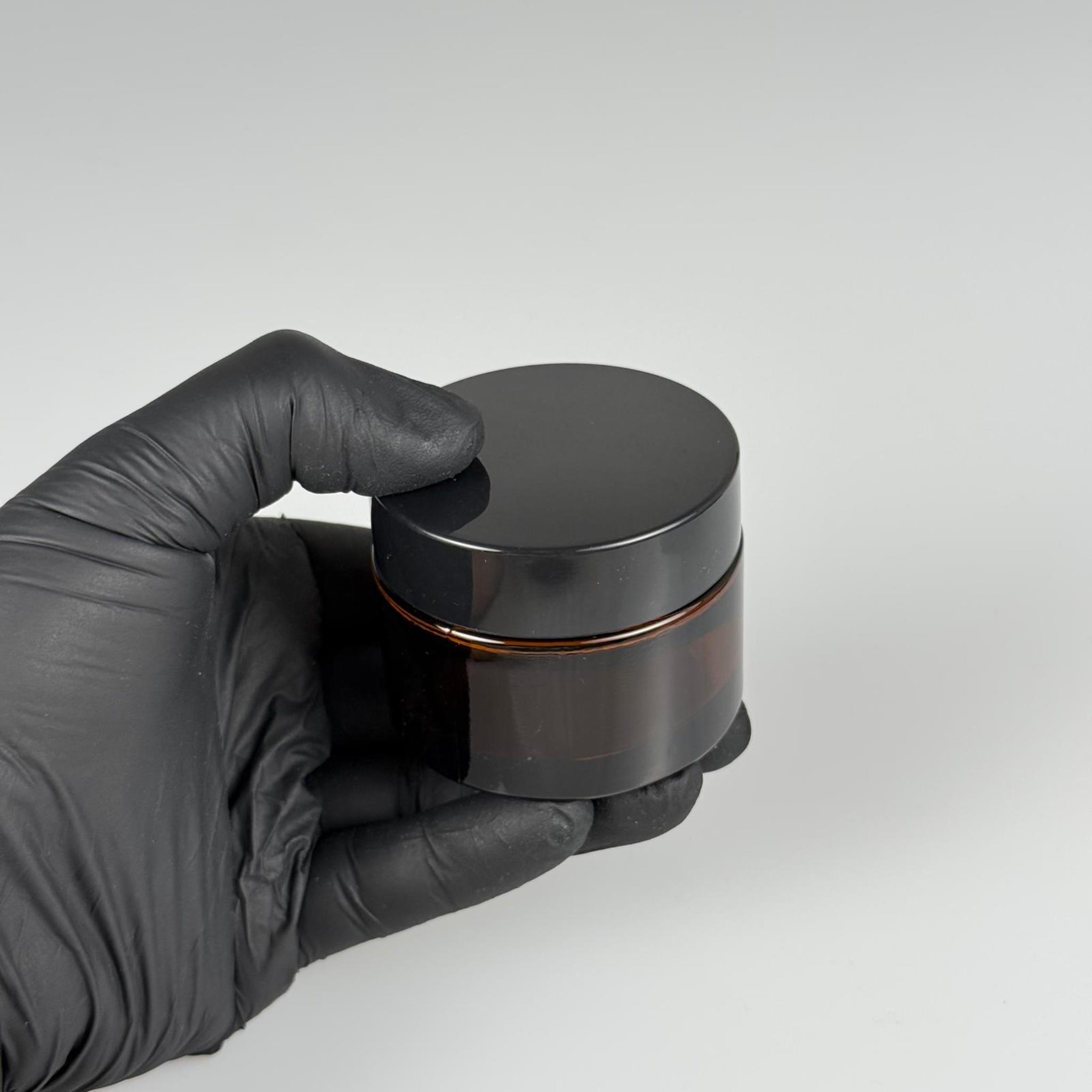 50 CC AMBER CAM KREM KAVANOZU + SİYAH KAPAK + İÇ TIPA - 50 ML Kozmetik ve Bakım Ürünleri İçin Cam Kavanozları