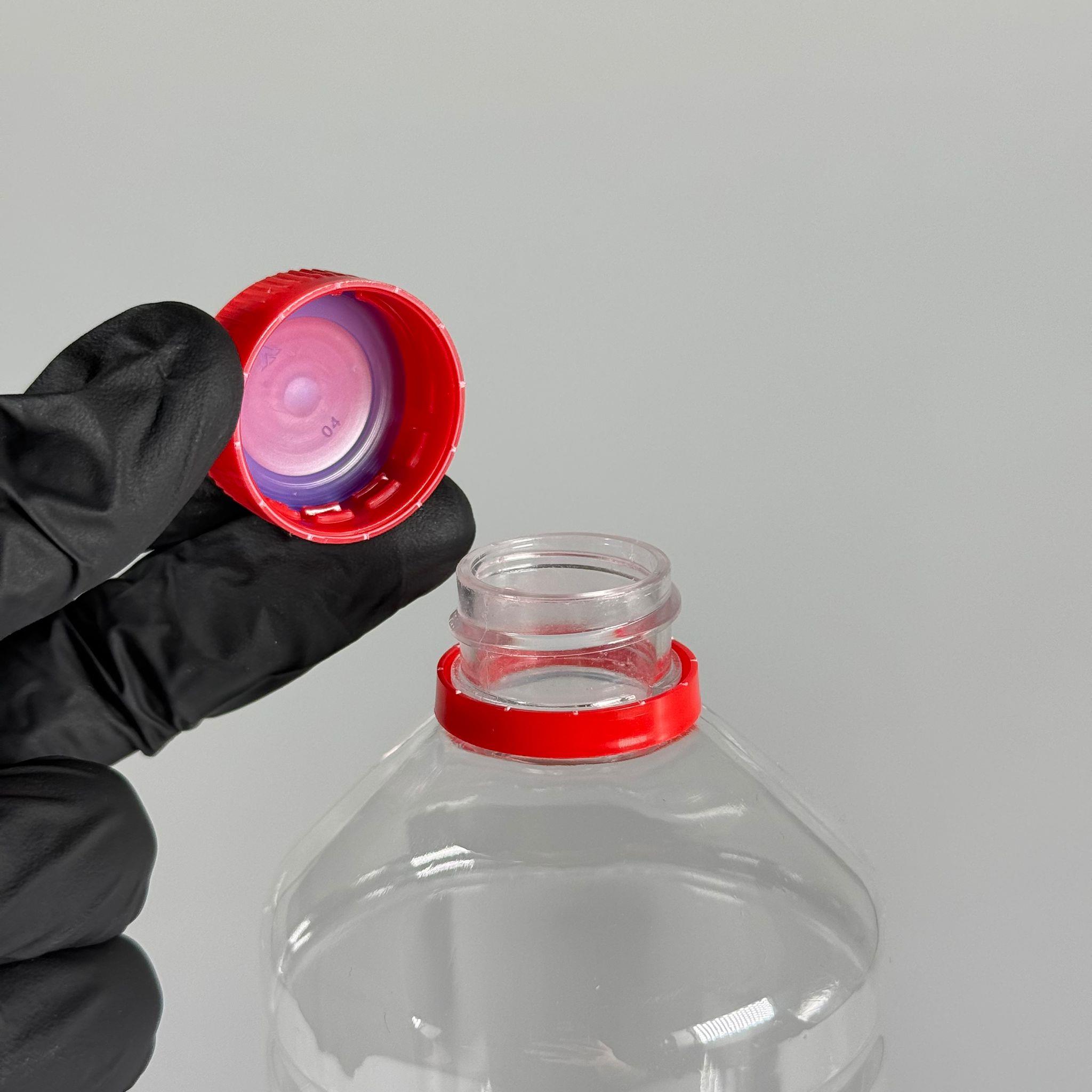 1000 CC DÜZ MODEL PET ŞİŞE (28 AĞIZ) - 1 LİTRE PET ŞİŞE KIRMIZI CONTALI KİLİTLİ KAPAKLI