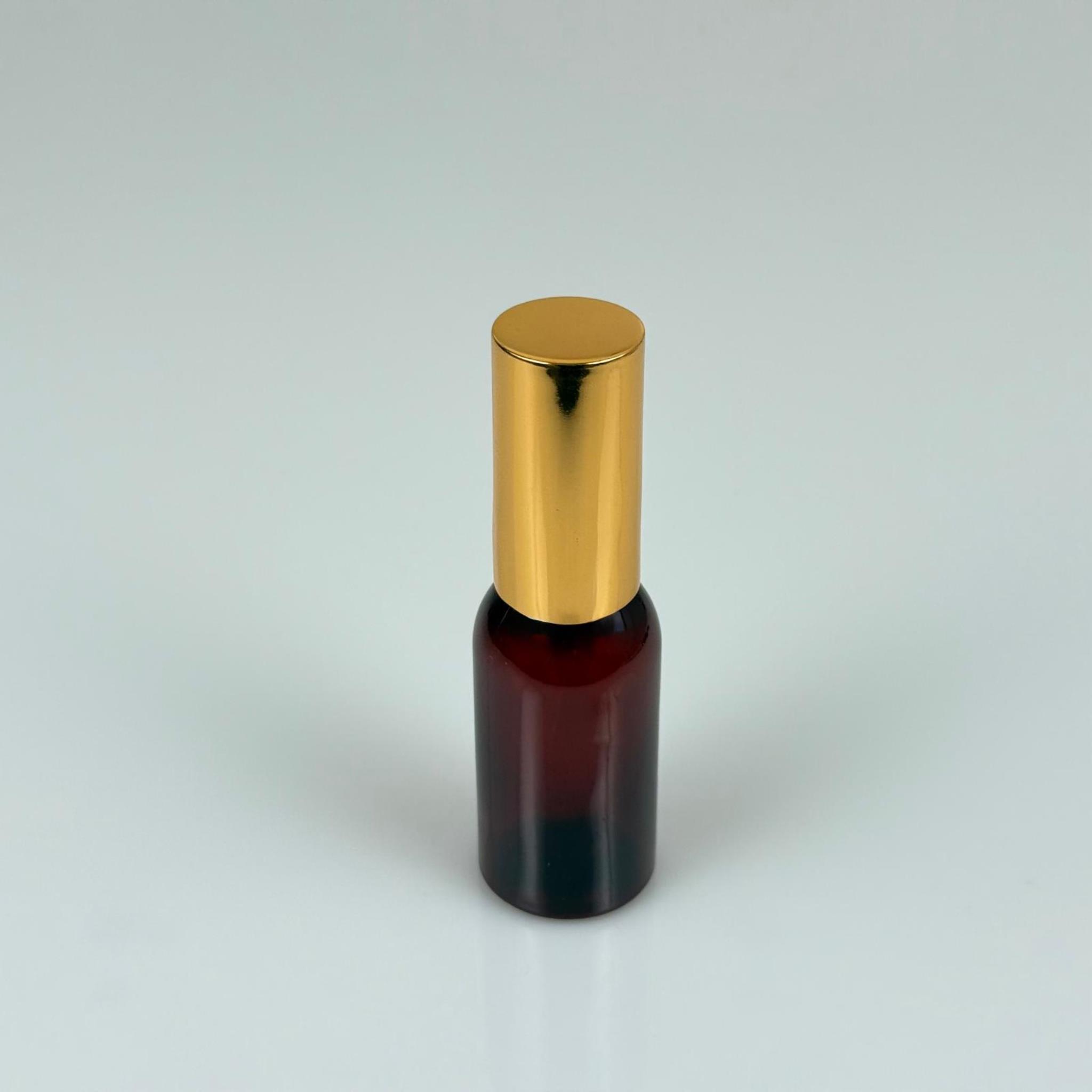 35 ML PET KOLONYA, PARFÜM VB ŞİŞELERİ - METAL ALÜMİNYUM GOLD KAPAK + VİDALI SPREY + 35 CC AMBER ŞİŞE SET TAKIM