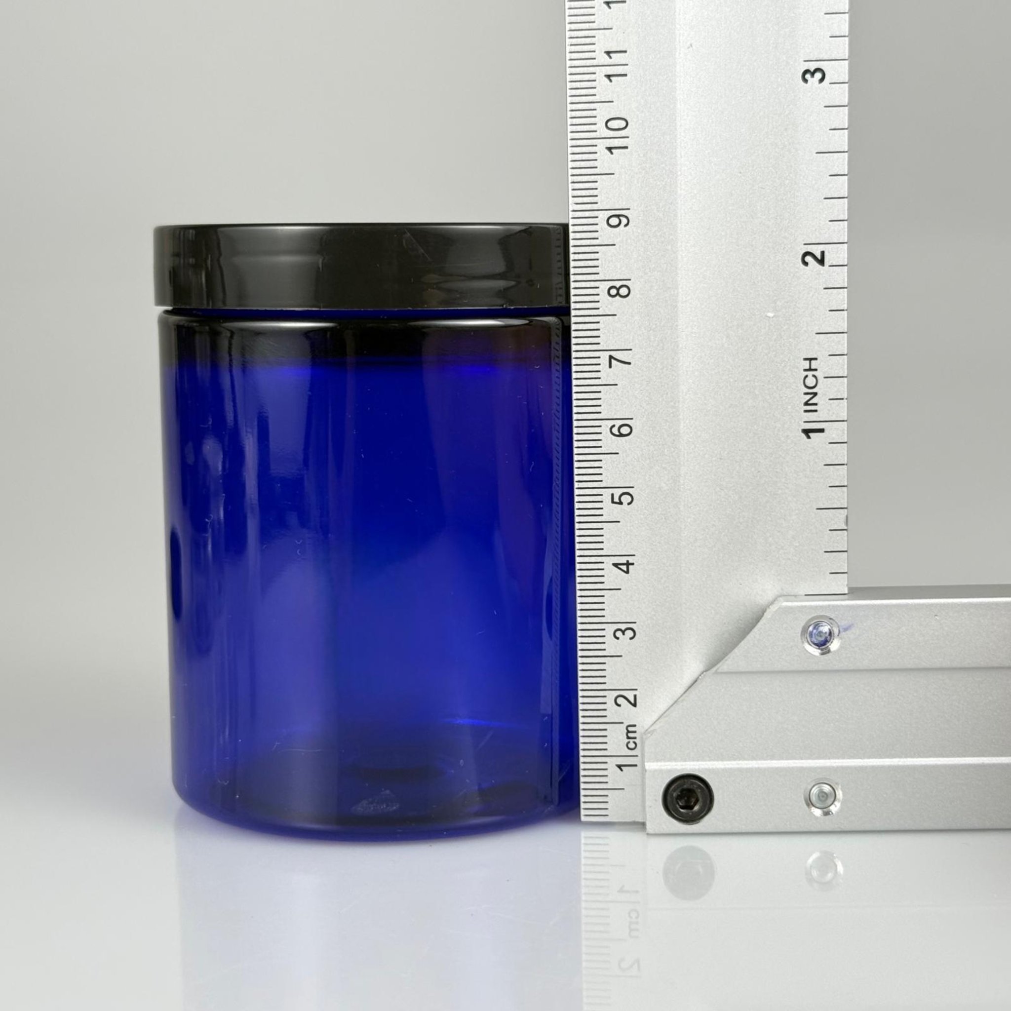 300 CC MAVİ SERT PLASTİK KAVANOZ + SİYAH PLASTİK KAPAKLI + KENDİNDEN YAPIŞKANLI KÖPÜK CONTALI TAKIM - 300 ML PLASTİK KREM KAVANOZU