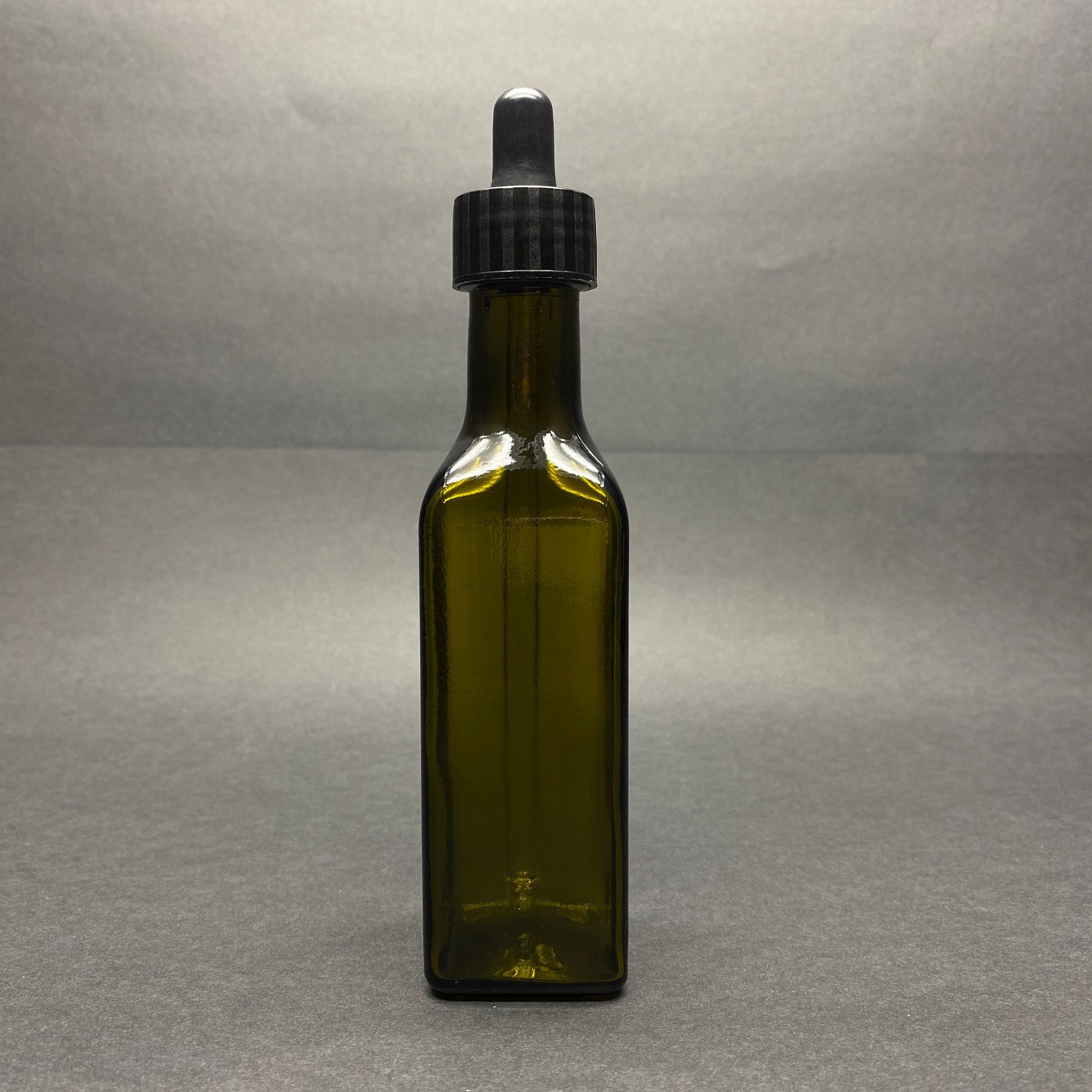 100 CC YEŞİL MARASKA CAM DAMLALIKLI ŞİŞE - SİYAH EMZİK - SİYAH PLASTİK KAPAK - 100 ML CAM DAMLALIKLI ŞİŞE