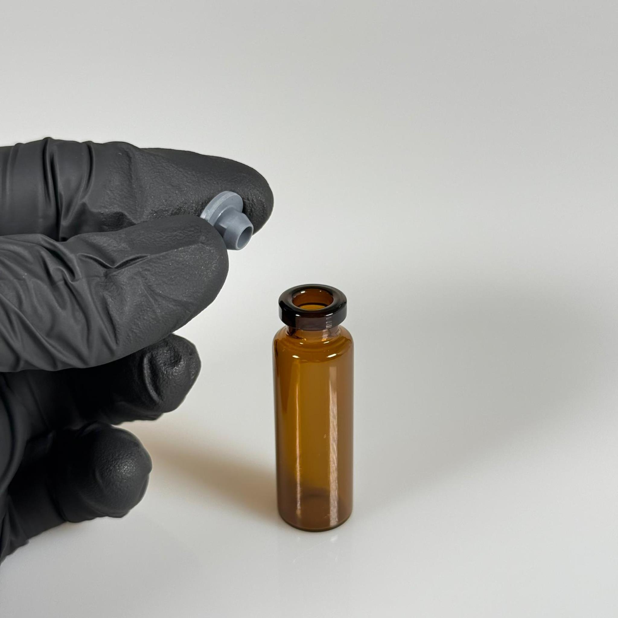 5 ML vial flakon şişe - 13 ağız 5 cc amber cam ilaç şişesi + kauçuk butil enjektör tıpası