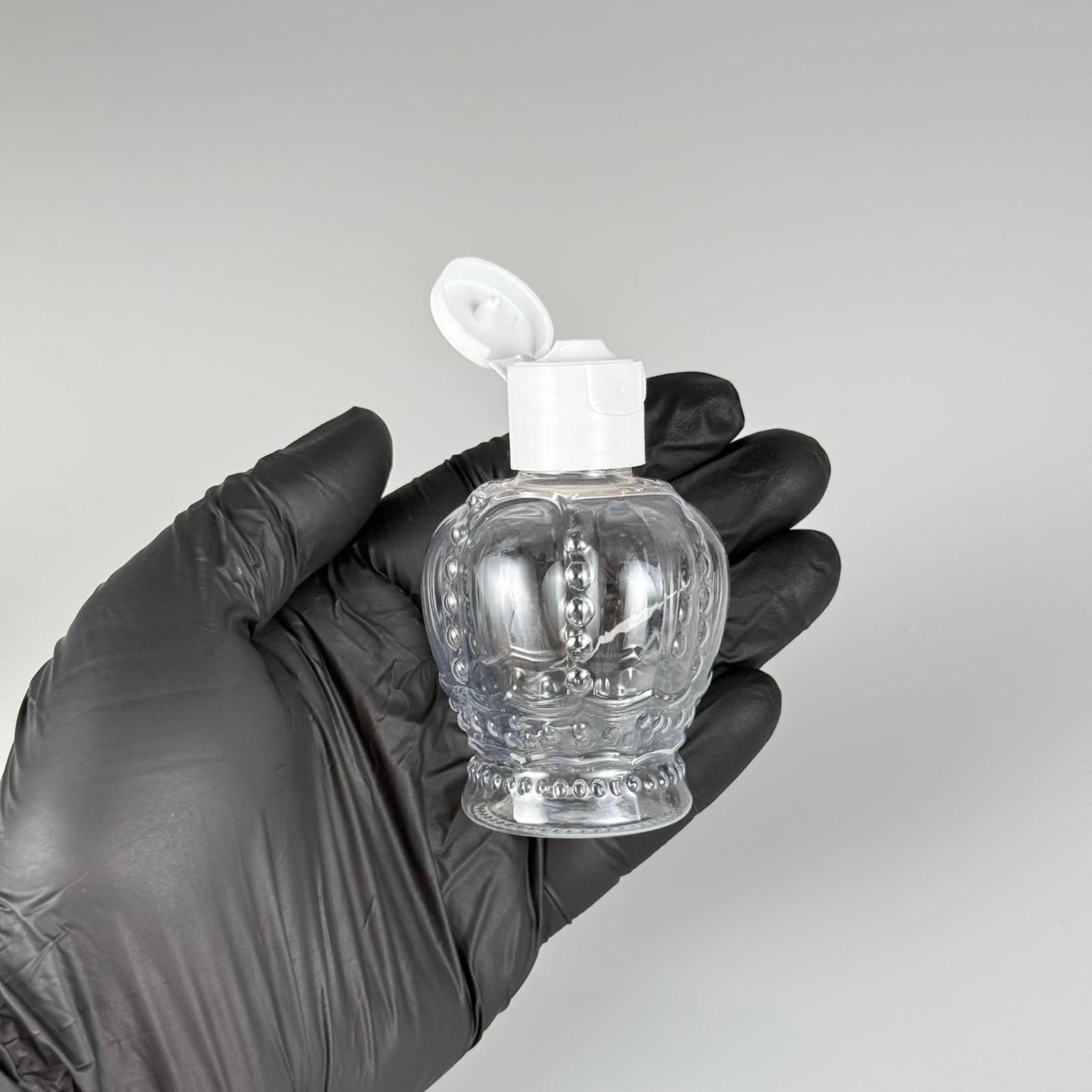 60 CC PET KRAL TACI ŞİŞE -  FLİPTOP BEYAZ AKITICI AÇILIR KAPAKLI - 60 ML BOŞ PLASTİK KOLONYA ŞİŞELERİ