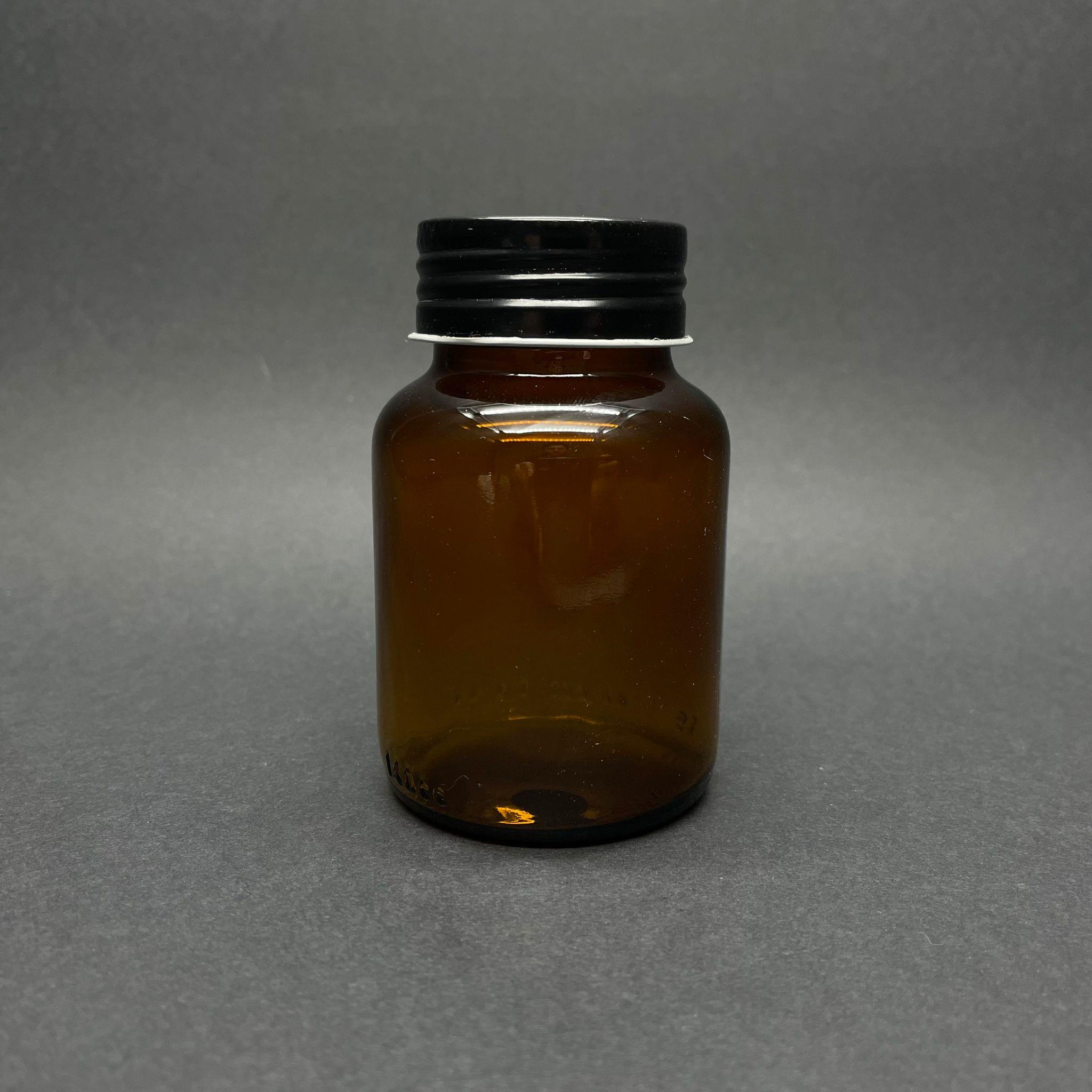 140 CC CAM AMBER TABLET ŞİŞESİ - SİYAH METAL KAPAKLI - 140 ML CAM TABLET ŞİŞESİ METAL KAPAKLI