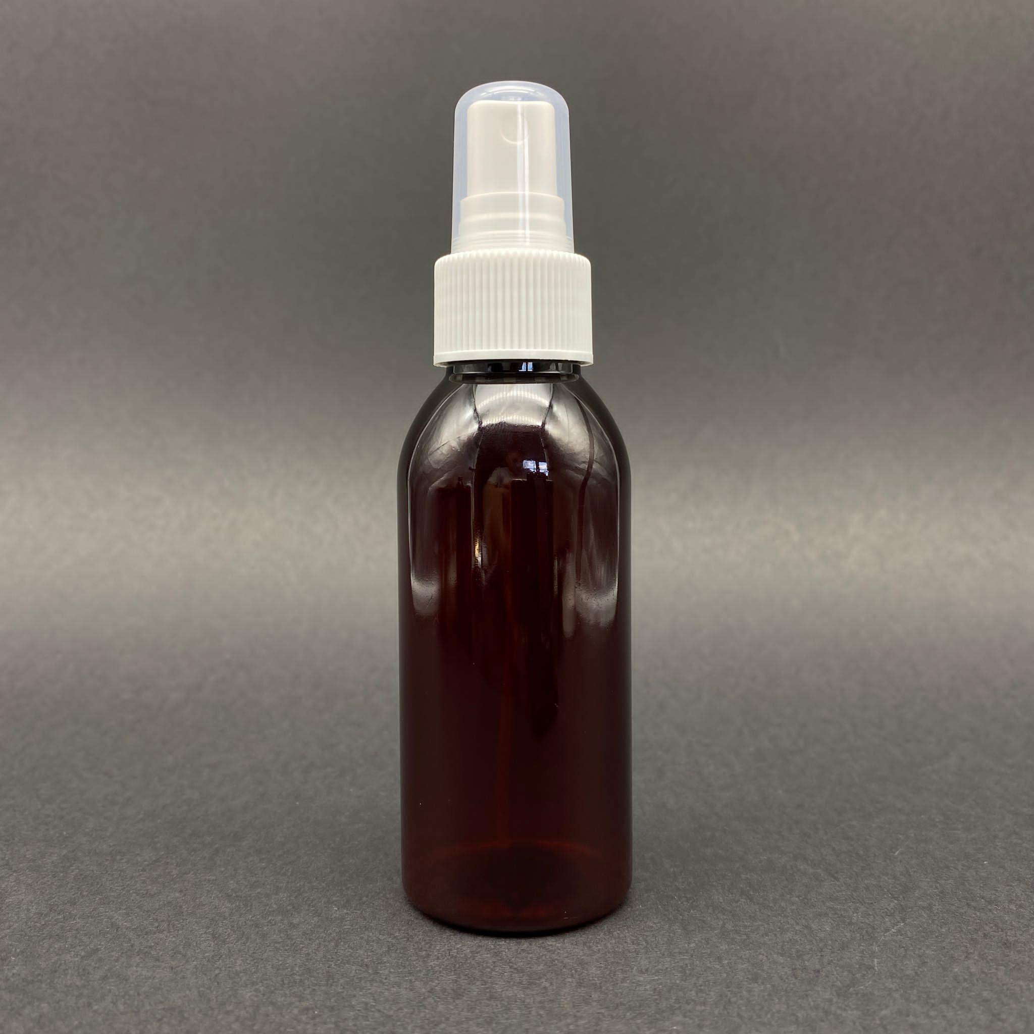 100 CC AMBER SERT PLASTİK ŞİŞE BEYAZ SPREYLİ TAKIM - 100 ML KAHVERENGİ SPREYLİ PET ŞİŞE