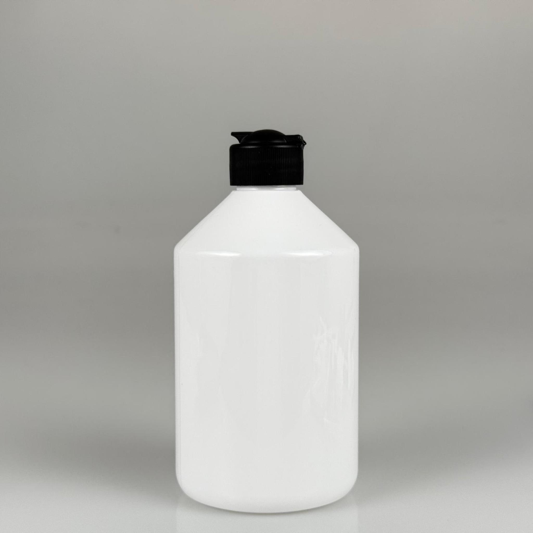 500 CC BEYAZ PET ŞİŞE - 500 ML BEYAZ PLASTİK ŞİŞE SİYAH FLİPTOP AÇILIR KAPANIR KAPAKLI