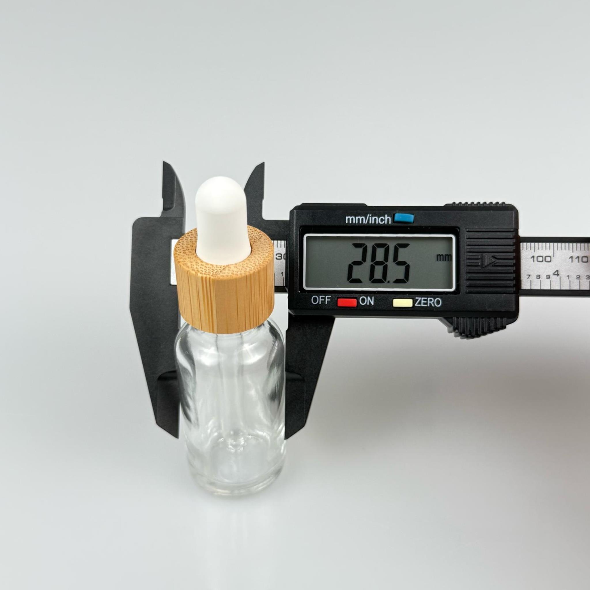 20 CC ŞEFFAF CAM DAMLALIKLI ŞİŞE - BEYAZ EMZİK - BAMBU AHŞAP KAPAK - 20 ML BAMBU KAPAKLI CAM DAMLALIKLI ŞİŞE