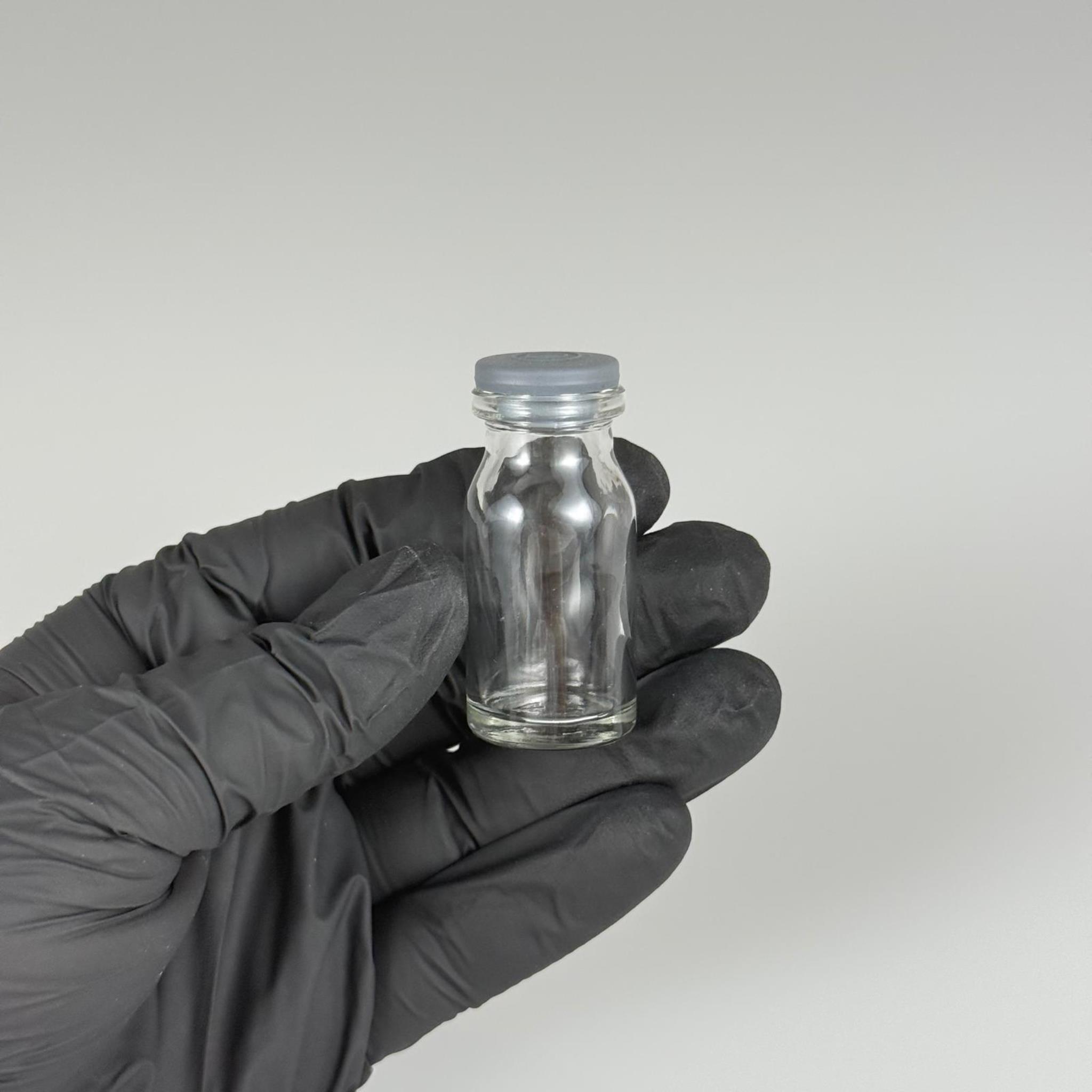 FLAKON CAM ŞİŞE 8 ML + BUTİL KAUÇUK TIPA 20 MM - ŞEFFAF CAM İLAÇ, ECZA, PENİSİLİN, MEDİKAL, LABORATUVAR, FARMASÖTİK ŞİŞELERİ
