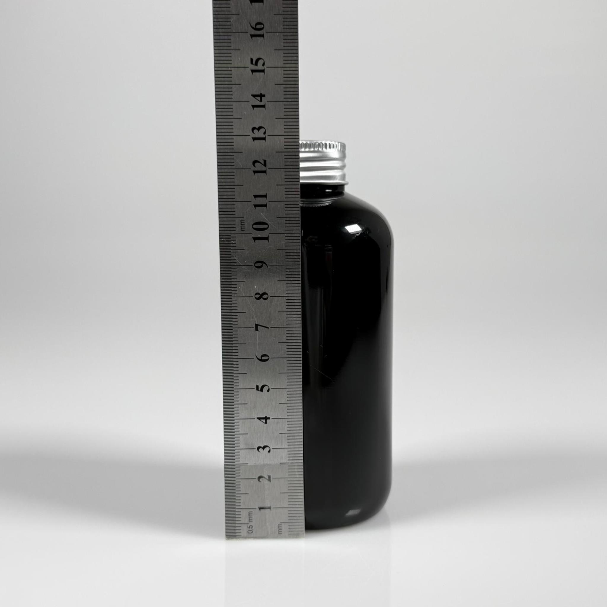 250 CC SİYAH PLASTİK ŞİŞE ZEYNEP MODEL - CONTALI GÜMÜŞ METAL KAPAKLI - 250 ML TOMBUL PET ŞİŞE