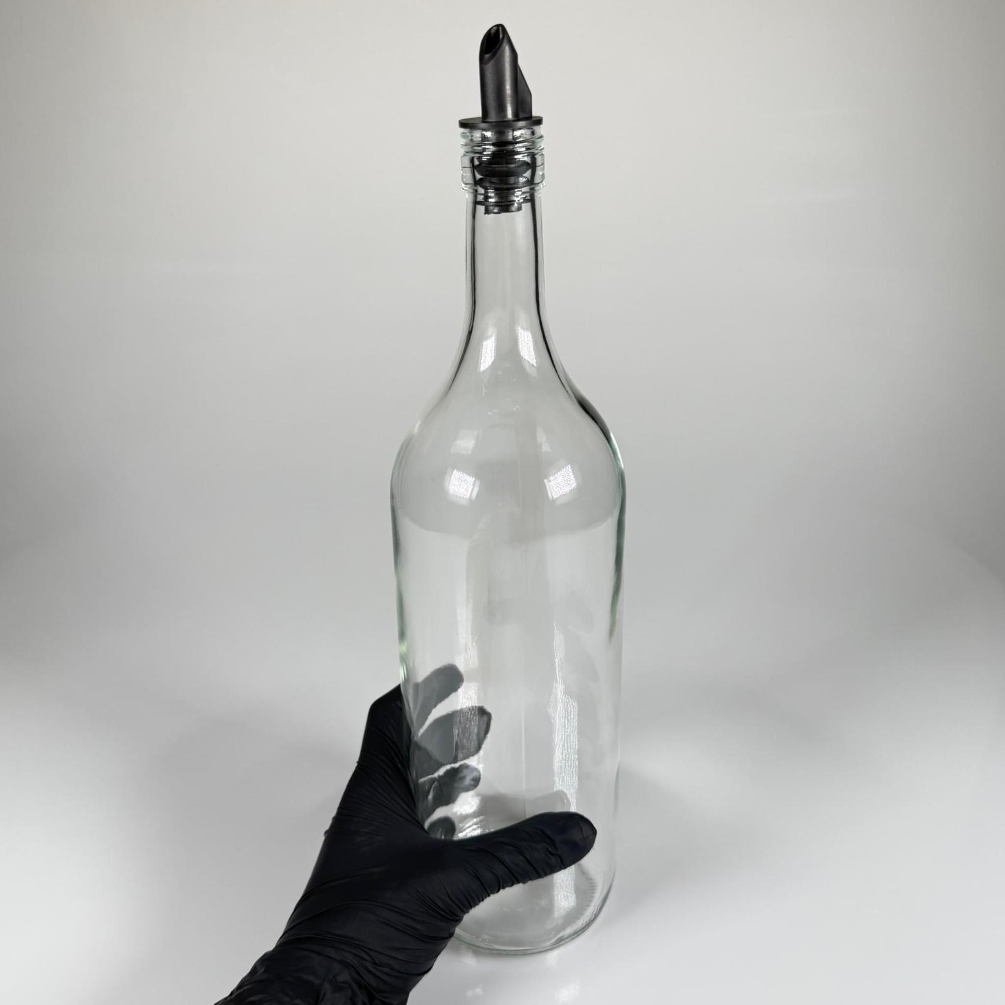 1500 CC ŞEFFAF CAM ŞİŞE - SİLİKON YAĞDANLIK TIPALI AKITICILI - 1,5 LİTRE YEŞİL CAM ŞİŞE - 1500 ML YAĞLIK SİRKELİK ŞİŞESİ