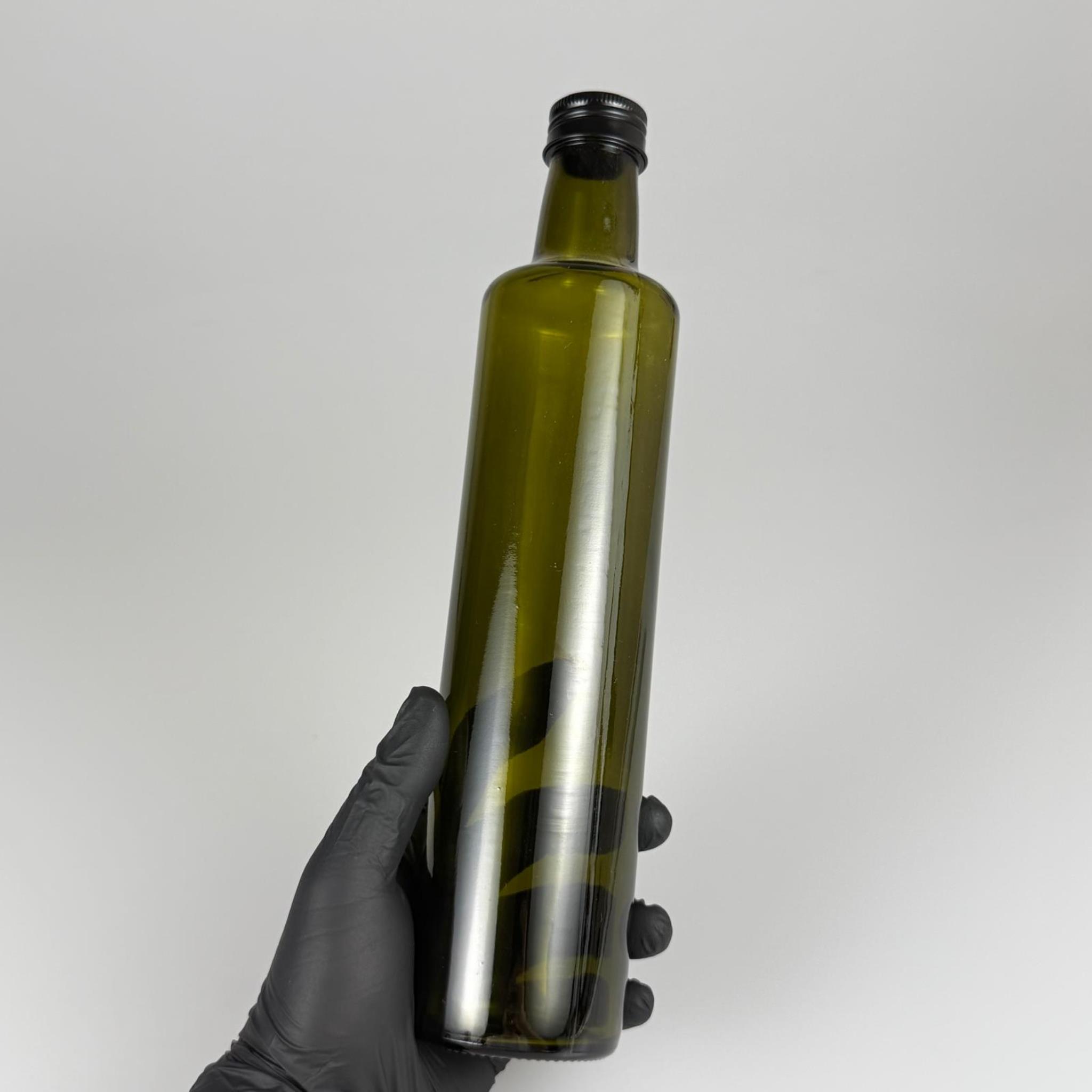 500 CC YEŞİL DORİKA CAM ŞİŞE - SİYAH METAL ALÜMİNYUM KAPAKLI - 500 ML DORİKA YAĞ ŞİŞESİ - SİRKE ŞİŞESİ