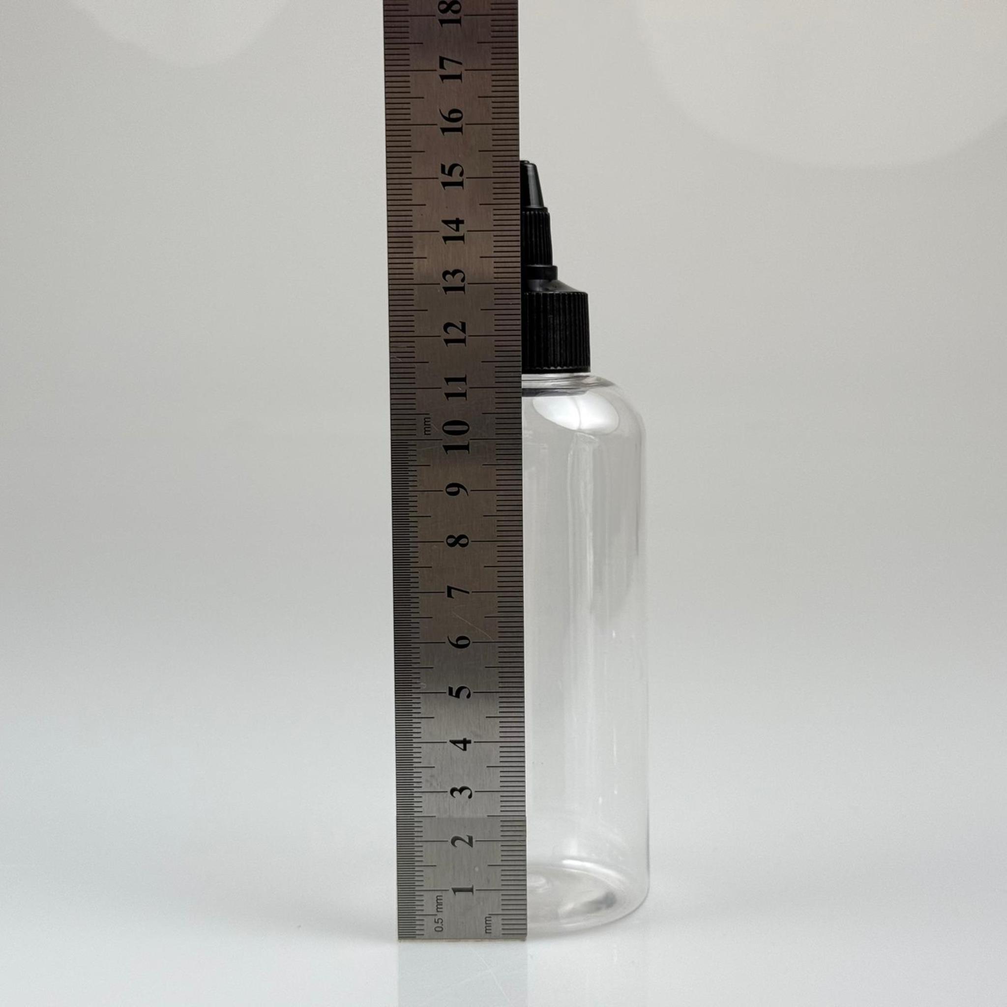 YAĞ, SOS, ACI SOS, SİRKE, SRIRACHA, MÜREKKEP, TUTKAL AKITICI VB BOŞ ŞİŞELERİ - SİYAH SİVRİ TWİST AKITICI KAPAK + 200 ML OVAL PET PLASTİK ŞİŞE TAKIM