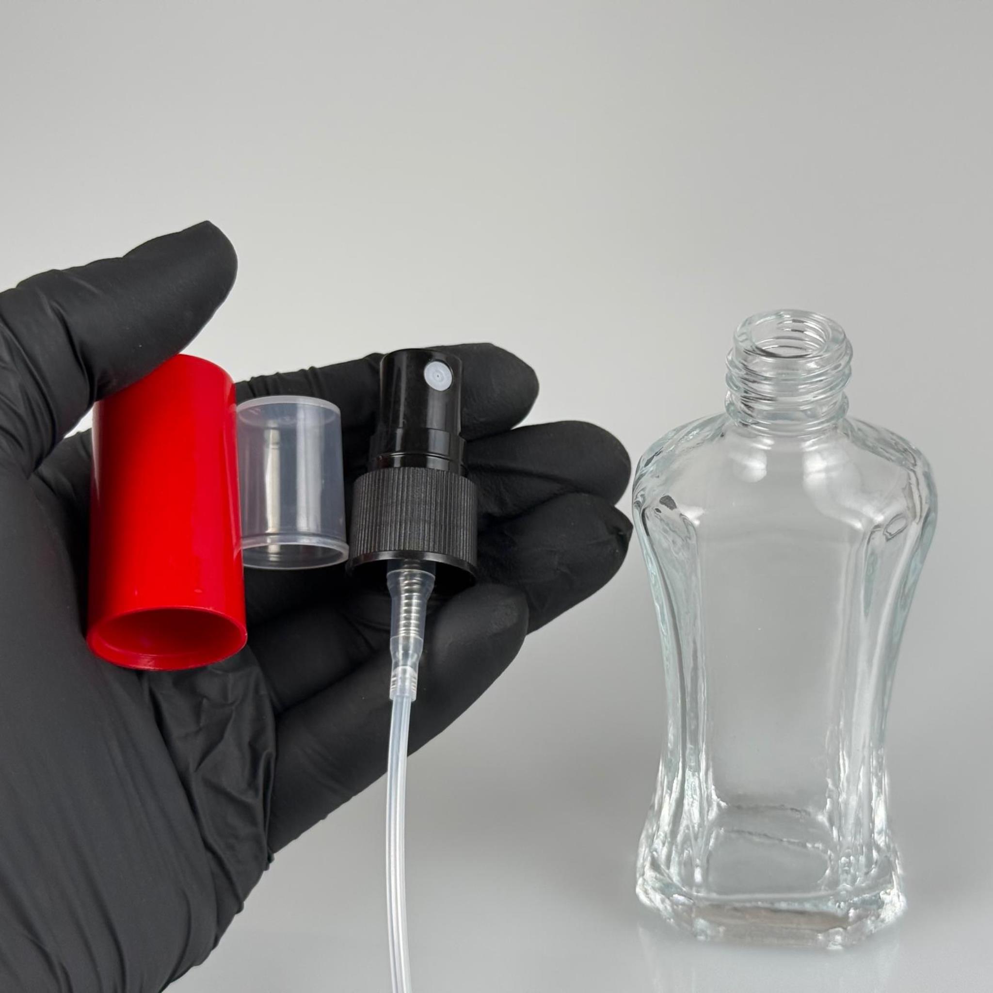 50 CC MİLANO MODEL CAM ŞİŞE - KIRMIZI PLASTİK KAPAK - SİYAH SPREYLİ - 50 ML LÜKS PARFÜM ŞİŞESİ (CAMIN KALINLIĞI İLE İLGİLİ +/- 5 ML TOLERANS OLABİLİR)