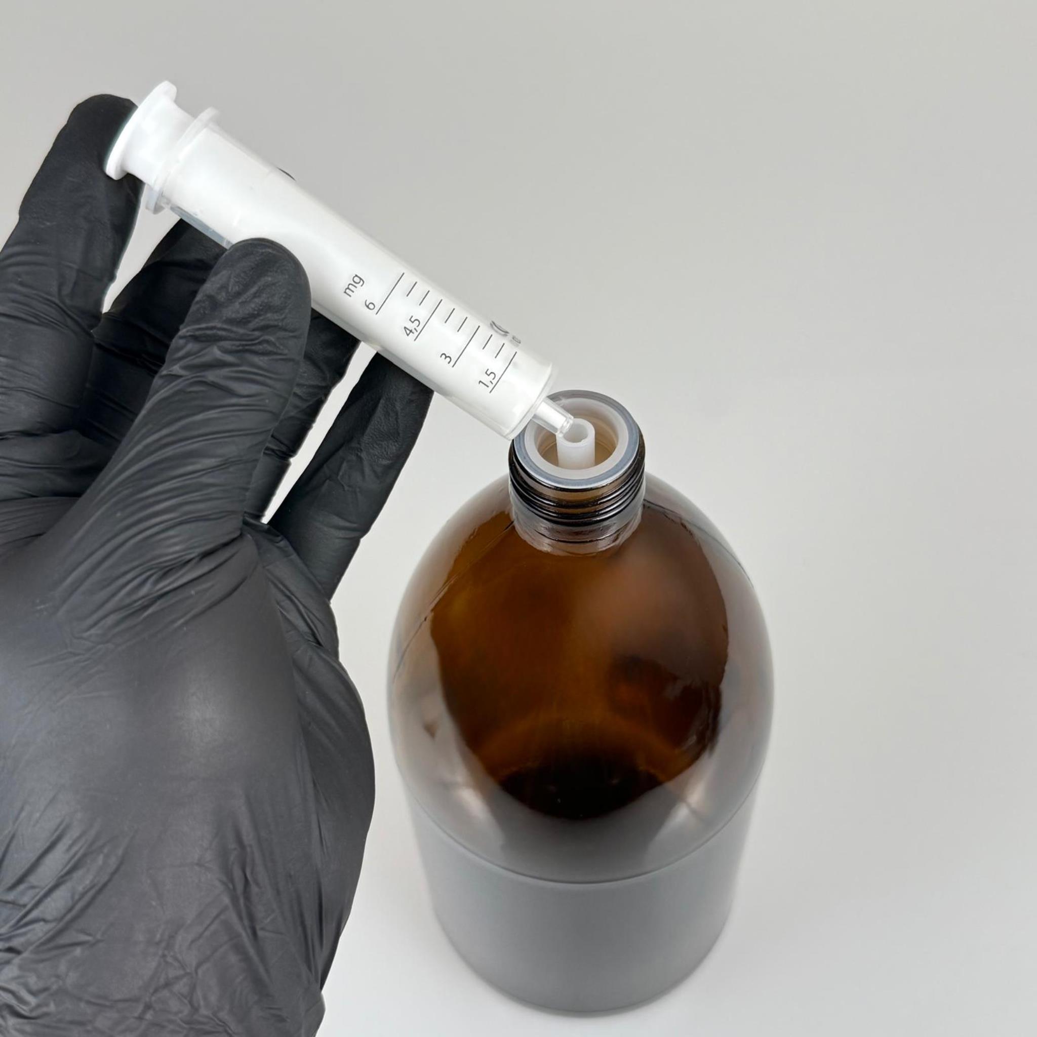 1000 ML CAM ECZA ŞİŞESİ + 6 ML DOZAJ PİPETİ + DOZAJ TIPASI + CONTALI PLASTİK KAPAK TAKIM