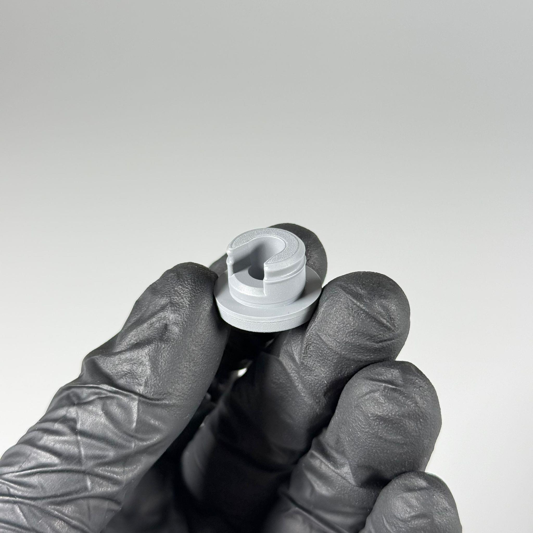 PENİSİLİN FLAKON KAUÇUK TAPA - BUTIL TAPA - UZUN GRİ (20 AĞIZ FLAKON ŞİŞELERE UYAR) - AÇIK GRİ