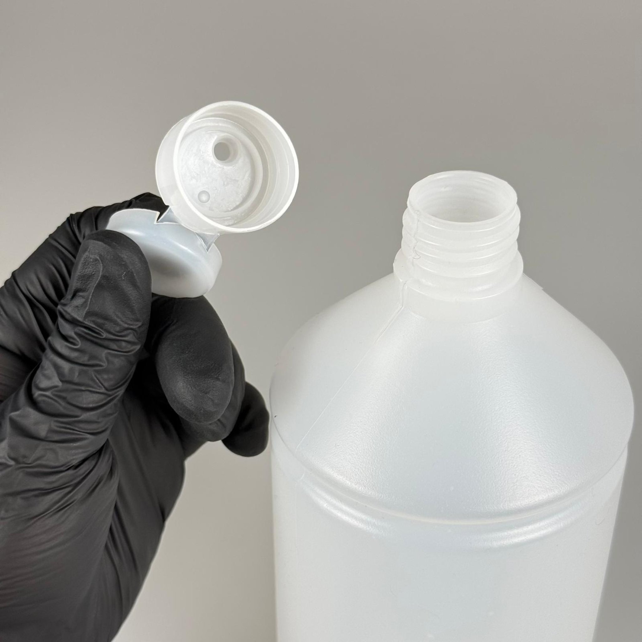 1000 CC TİNER ŞİŞESİ - ŞEFFAF FLİPTOP KAPAKLI - 1000 ML KİMYASALA DAYANIKLI PLASTİK ŞİŞE - 1 LT POLİETİLEN ŞİŞE