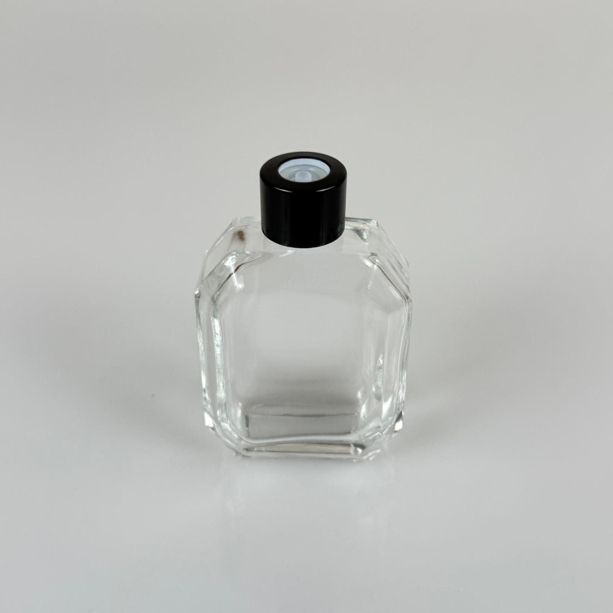 KAZABLANKA MODEL CAM KOLONYA ŞİŞESİ + METAL SİYAH KAPAK + TIPA - 50 ML - HEDİYELİK KOLONYA ŞİŞELERİ