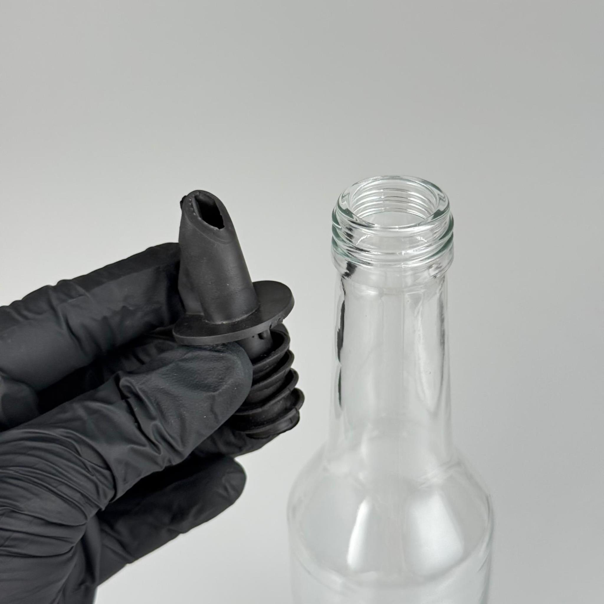 250 CC BOĞAZLI YAĞDANLIK ŞİŞESİ - 250 ML CAM YAĞLIK SİRKELİK ŞİŞE - SİYAH AKITICILI