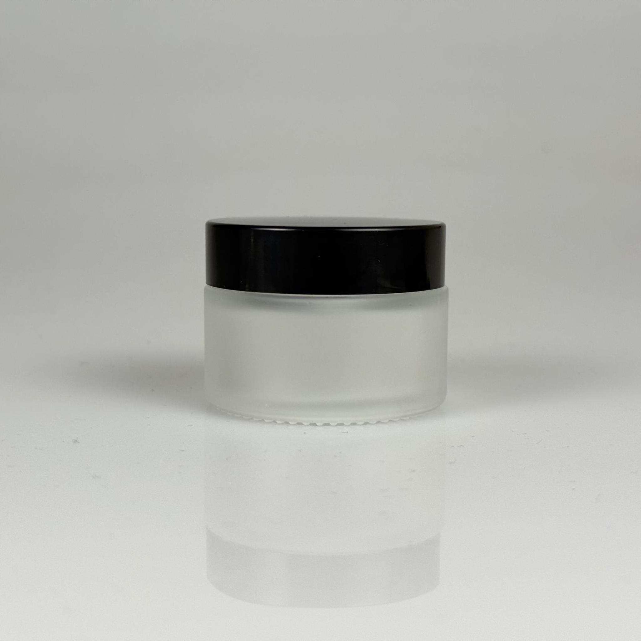 30 CC BUZLU CAM KREM KAVANOZU + SİYAH KAPAK + İÇ TIPA - 30 ML Kozmetik ve Bakım Ürünleri İçin Cam Kavanozları