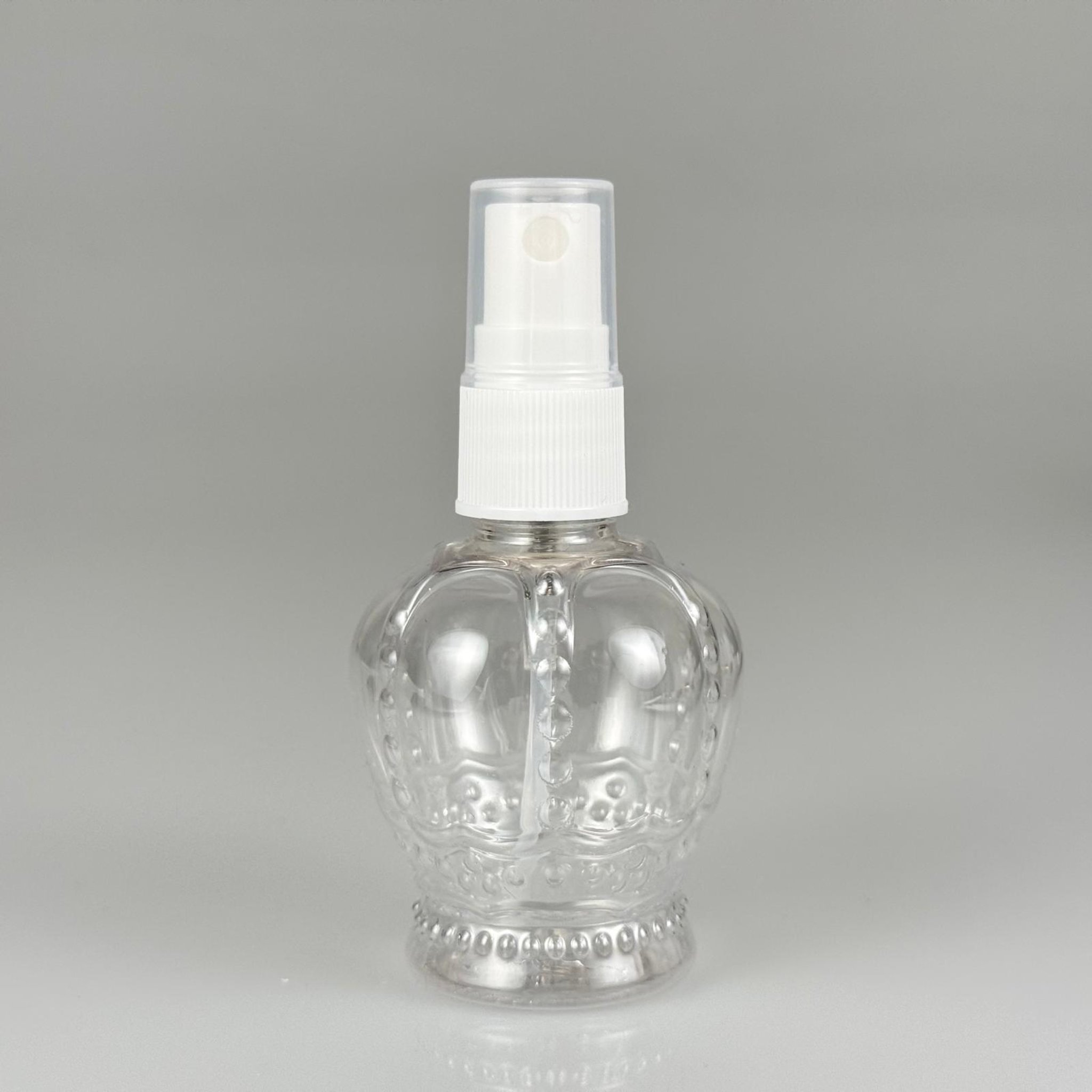 60 CC KRAL TACI MODEL SPREY KAPAKLI PET ŞİŞE - 60 ML PLASTİK ŞİŞE + KAPAKLI BEYAZ SPREY