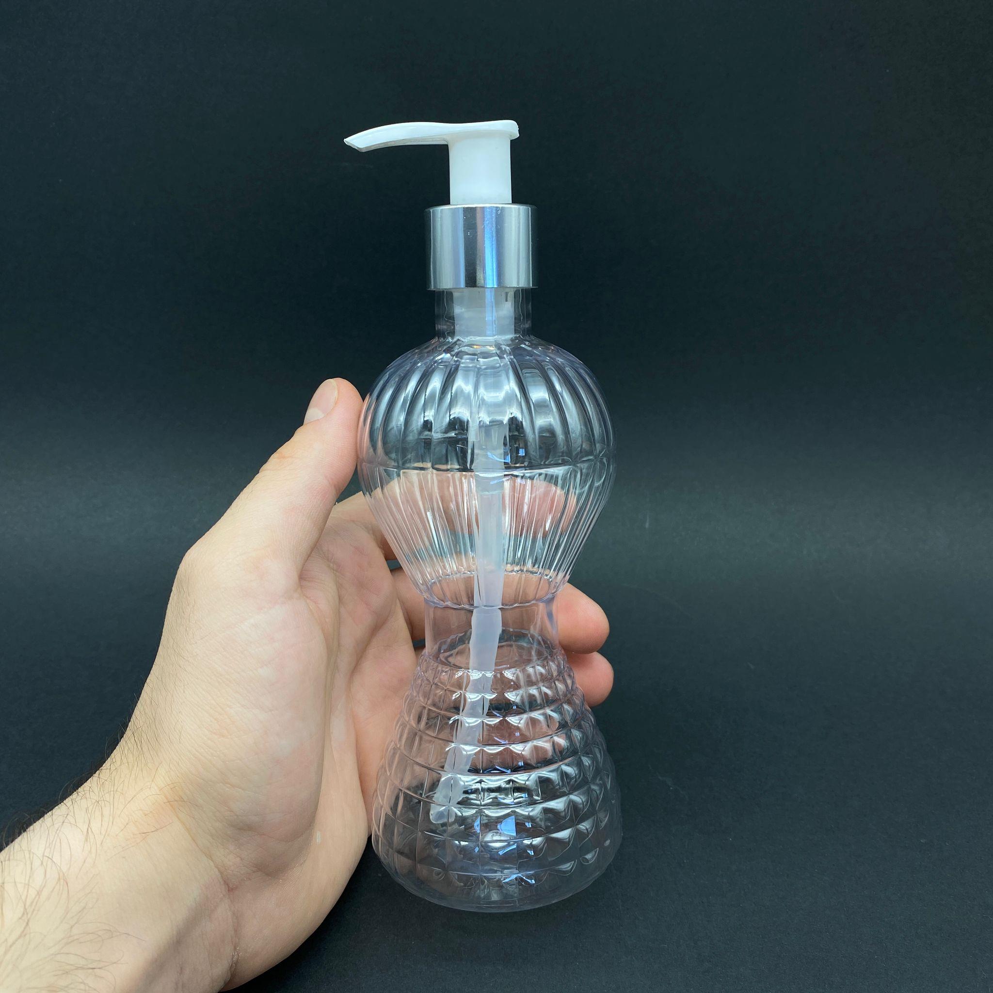 300 CC PIRLANTA MODEL PET ŞİŞE - GÜMÜŞ POMPALI  - 300 ML POMPALI PLASTİK ŞİŞE