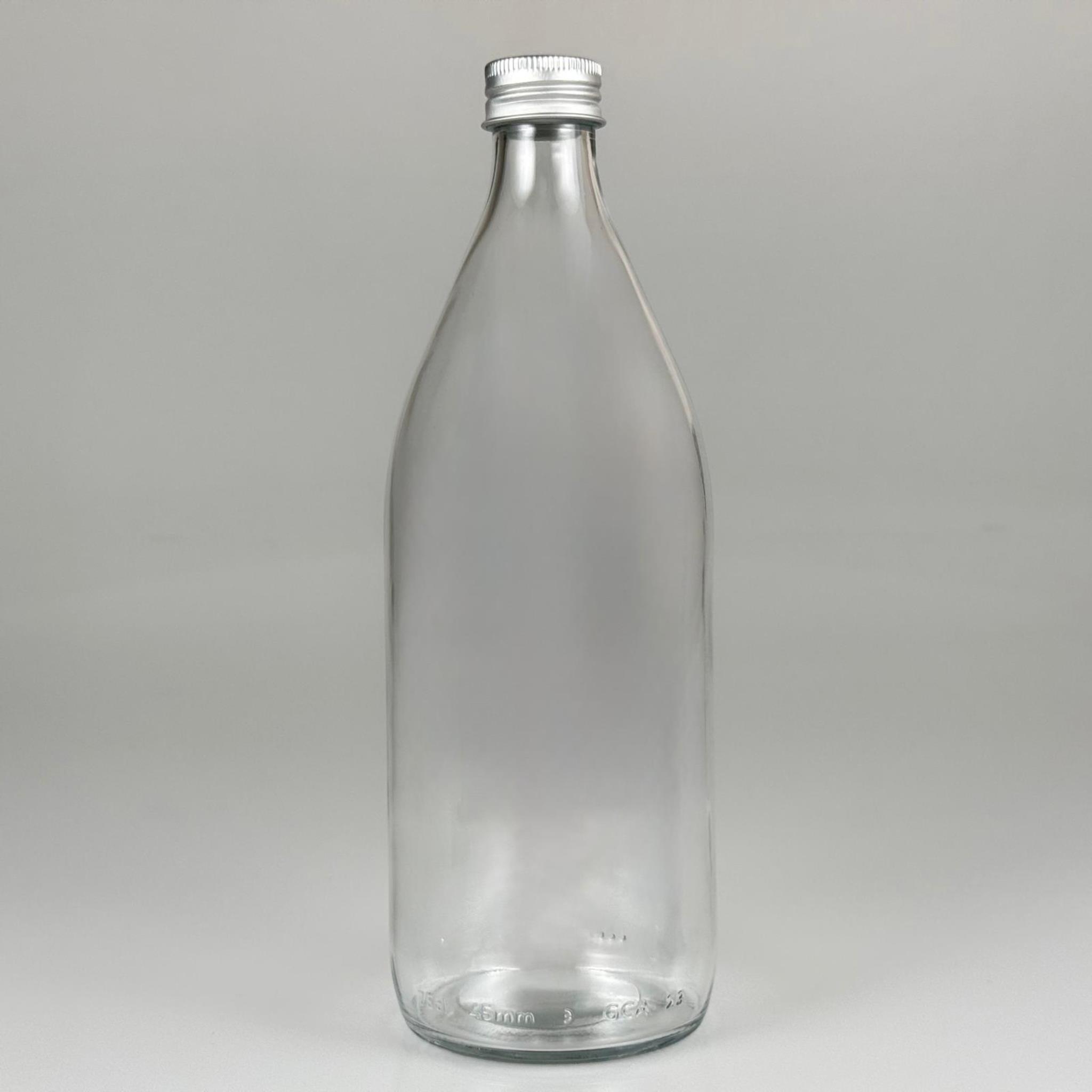 750 ML LÜKS CAM SU ŞİŞESİ - 750 CC BOŞ CAM SU ŞİŞELERİ - GÜMÜŞ ALÜMİNYUM METAL KAPAKLI (ELLE AÇILIP KAPANABİLİR) - RESTORAN, CAFE, OTEL VS İÇİN PREMİUM CAM ŞİŞE