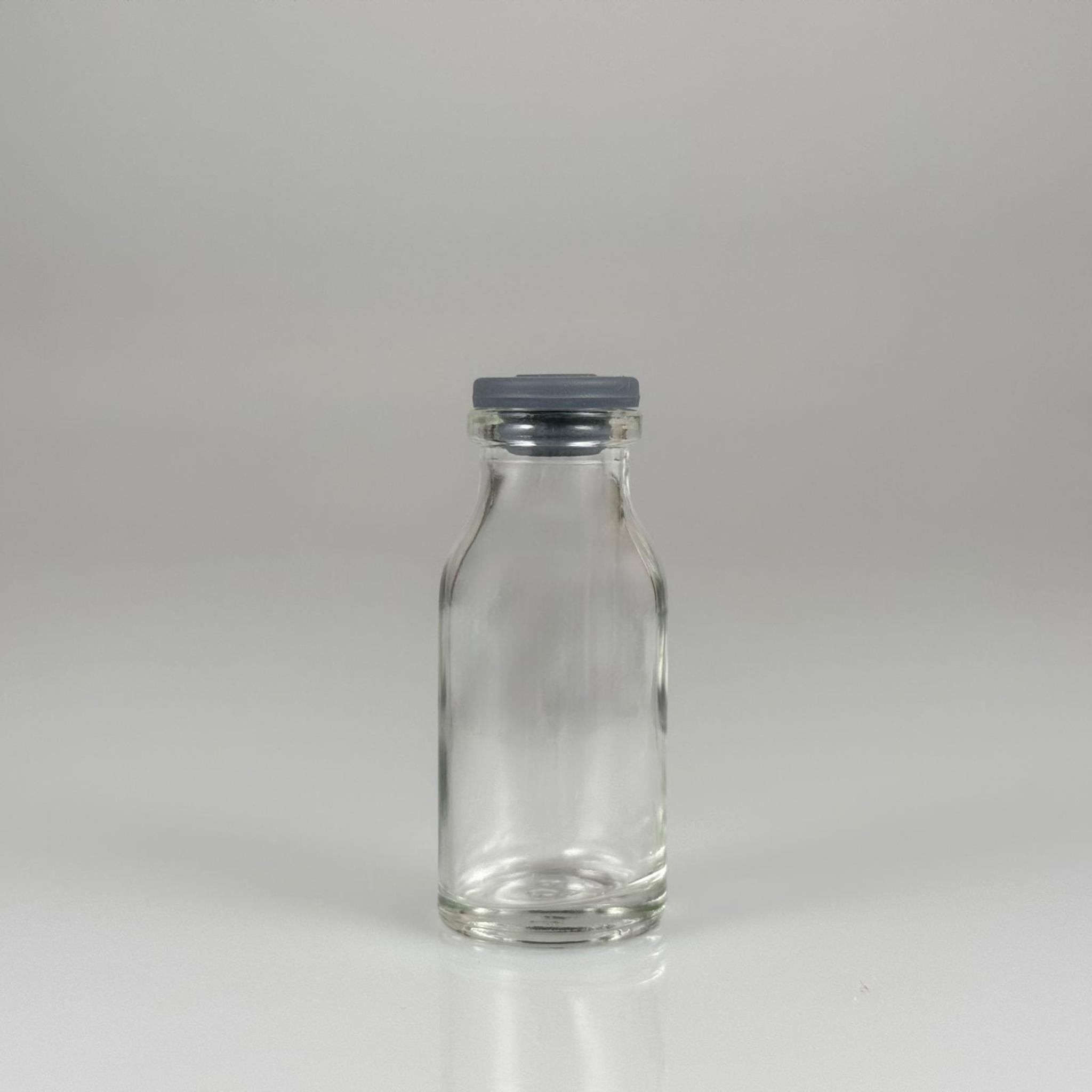 FLAKON CAM ŞİŞE 15 ML + BUTİL KAUÇUK TIPA 20 MM - ŞEFFAF CAM İLAÇ, ECZA, PENİSİLİN, MEDİKAL, LABORATUVAR, FARMASÖTİK ŞİŞELERİ