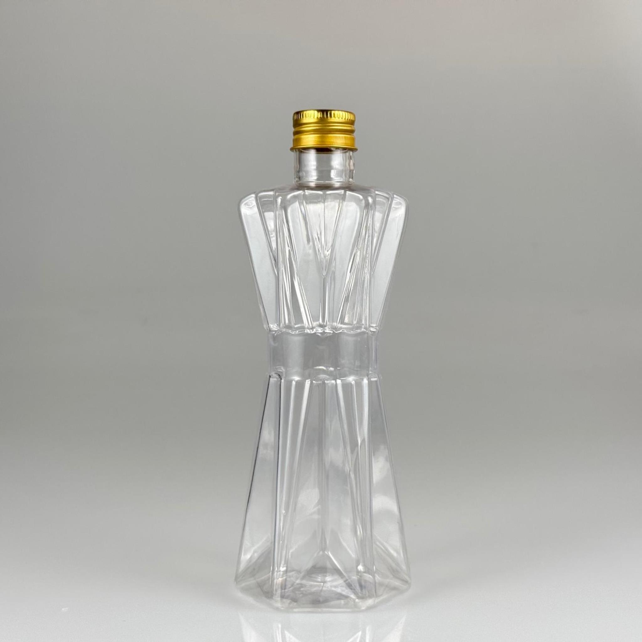 300 CC ELMAS MODEL PET ŞİŞE - 24 AĞIZ (27 GR) + KÖPÜK CONTALI GOLD METAL ALÜMİNYUM KAPAK - 300 ML PET ŞİŞE