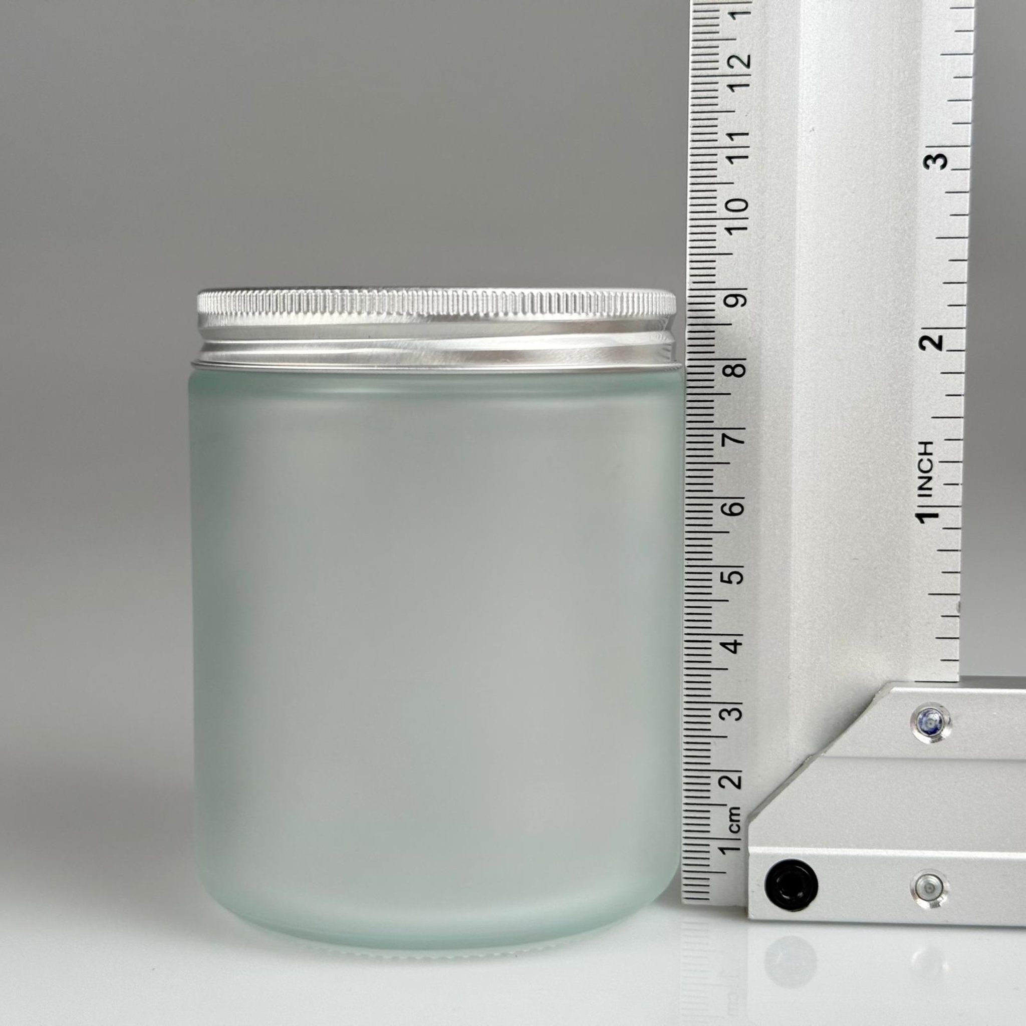 270 CC CAM BUZLU MUM KAVANOZU - KÖPÜK CONTALI SIZDIRMAZ GÜMÜŞ METAL KAPAKLI  - 270 ML KREM KAVANOZU - MUM KAVANOZLARI - MEDİKAL KAVANOZ