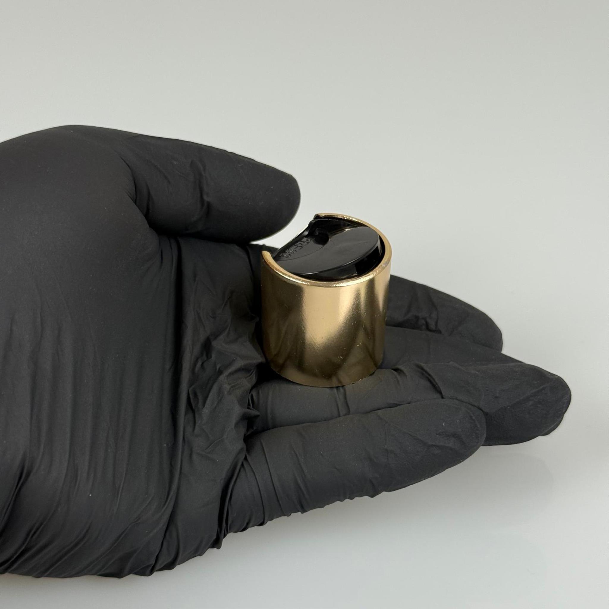 24 MM DİSKTOP KAPAK GOLD KAPLAMALI (ŞAMPUAN KAPAK) - ÜSTÜ SİYAH