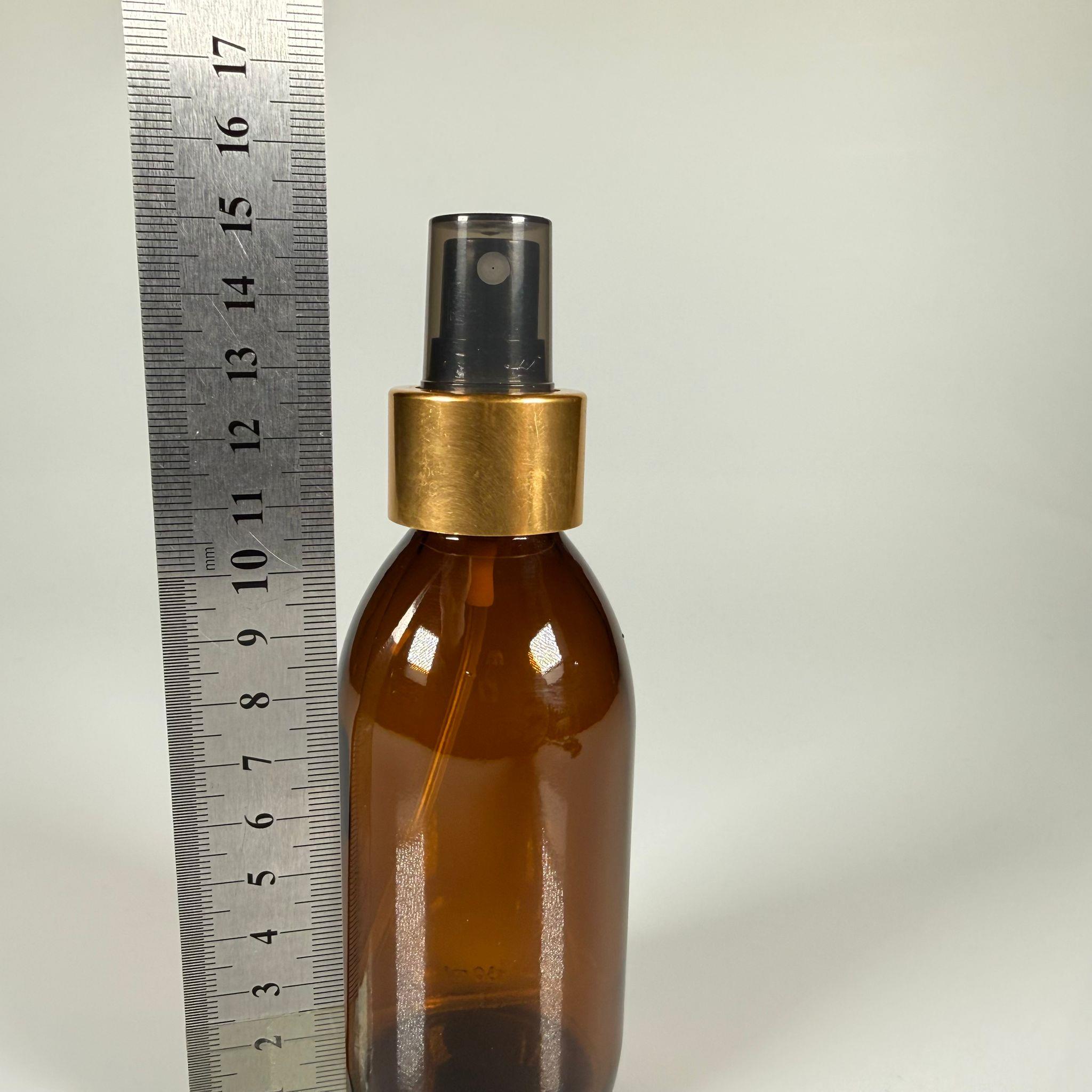 150 CC AMBER GOLD SPREY BAŞLIKLI CAM ŞİŞE - 150 ML KAHVERENGİ FISFIS KAPAKLI ŞİŞE