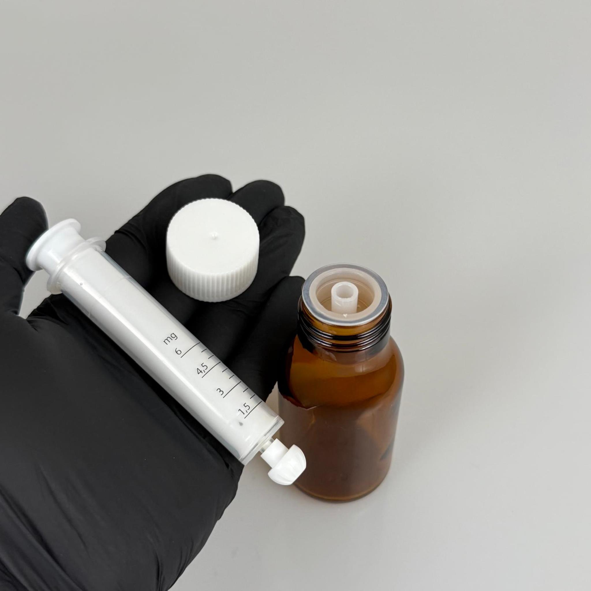 50 ML CAM ECZA ŞİŞESİ + 6 ML DOZAJ PİPETİ + DOZAJ TIPASI + CONTALI PLASTİK KAPAK TAKIM