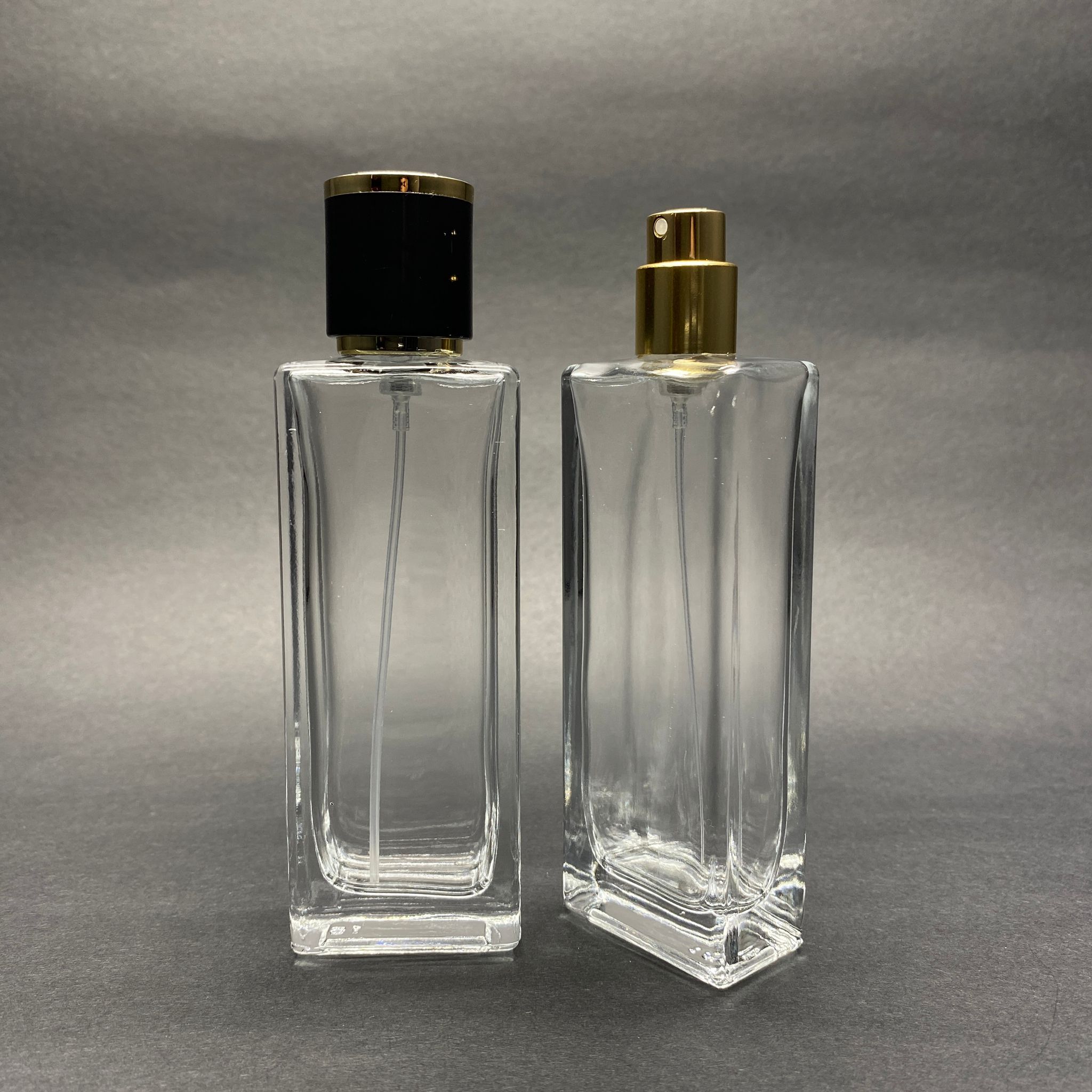 50 ML DİKDÖRTGEN MODEL FORTUNE UZUN PARFÜM ŞİŞESİ - GOLD METAL SPREYLİ + GOLD SİYAH KAPAKLI (AĞIZ 15 MM GEÇME KOLAY KAPAMA)