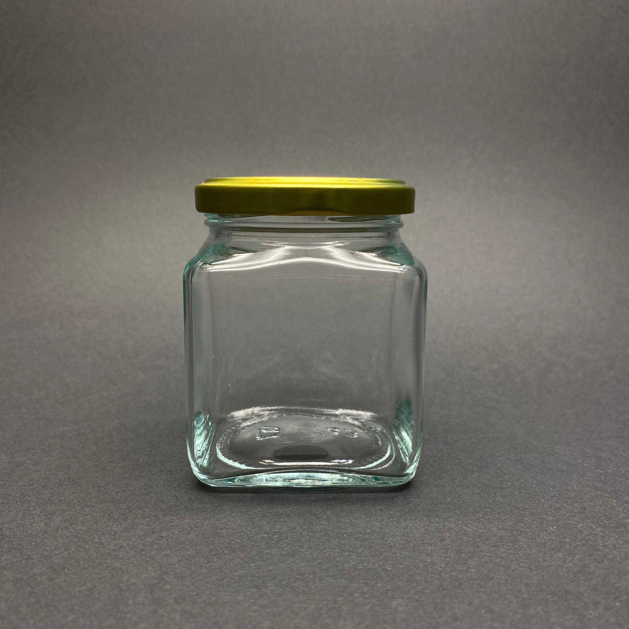 250 CC CAM KARE KAVANOZ - GOLD KAPAKLI - 250 ML KÖŞELİ KAVANOZ