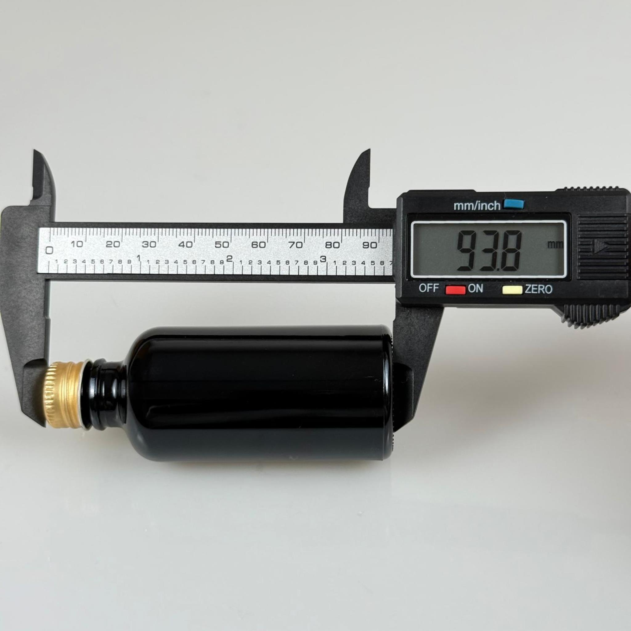 50 CC SİYAH İÇTEN DAMLALIKLI - GOLD METAL KAPAKLI CAM ŞİŞE - 50 ML KOLONYA TIPALI CAM ŞİŞE