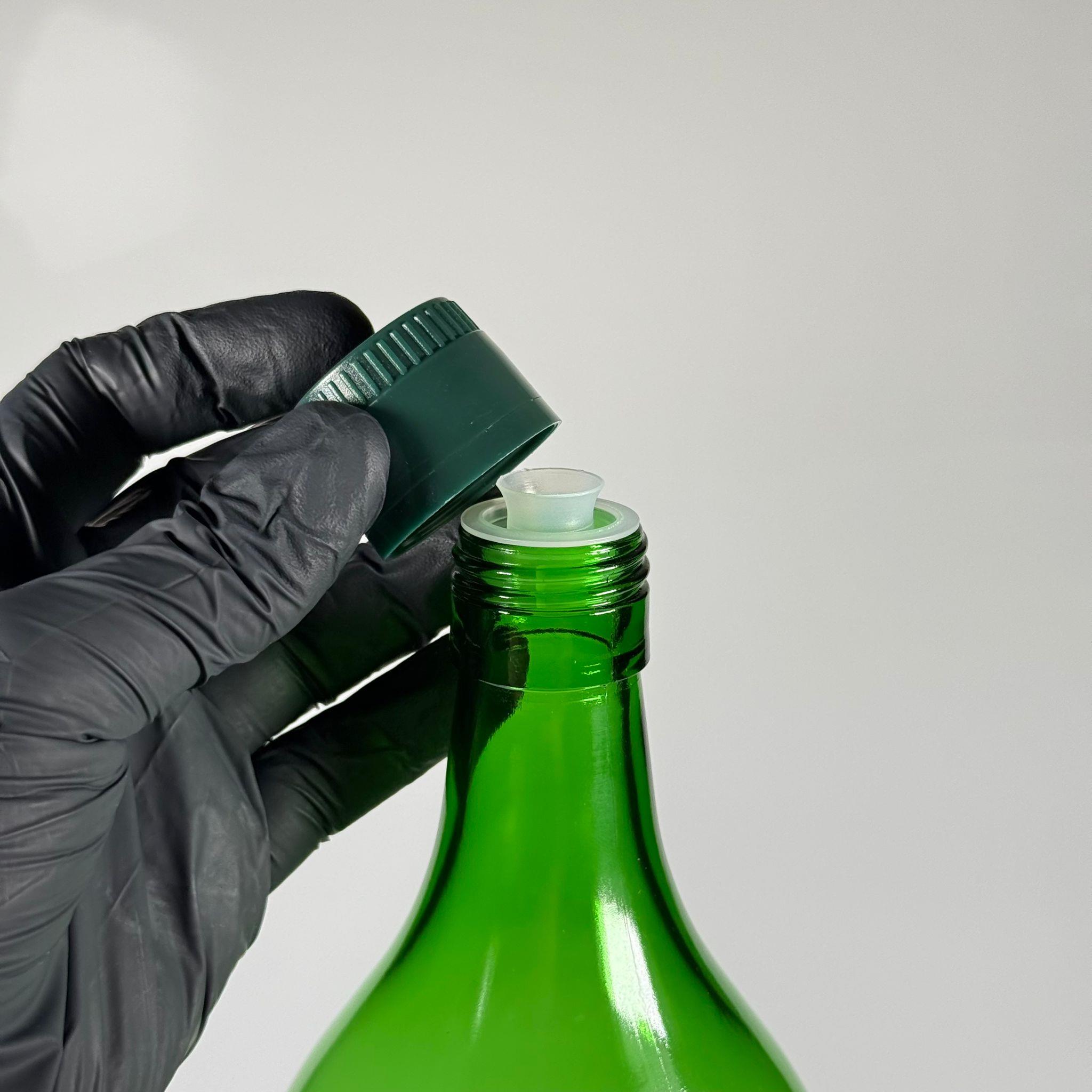 2000 CC CAM ŞİŞE YEŞİL - YEŞİL AKITICILI DROP STOP KAPAKLI - 2 LİTRE CAM ŞİŞE - 2 LT CAM ŞİŞE