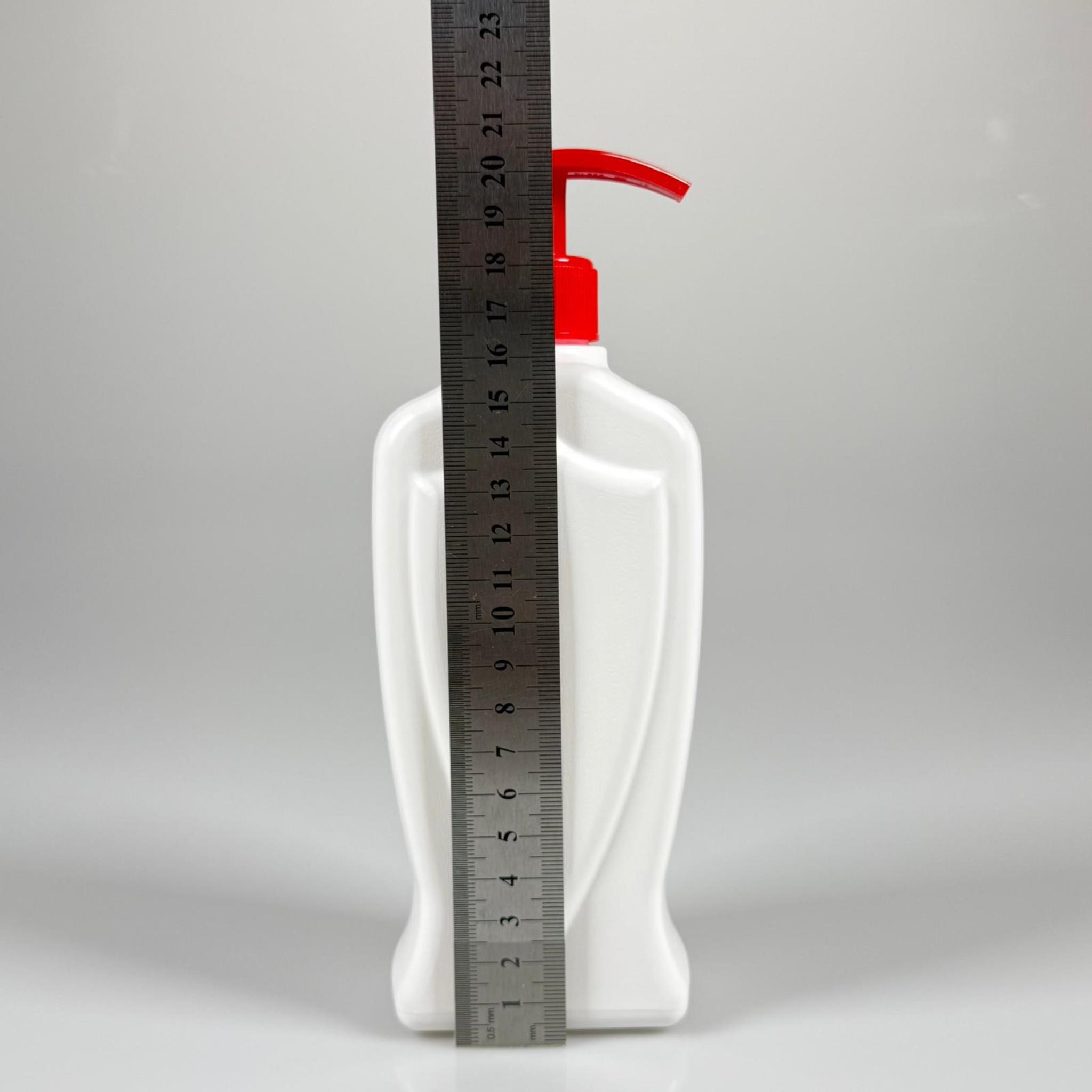 DEZENFEKTAN BİDONU 500 ML - KIRMIZI POMPALI - 500 ML BEYAZ BOŞ DEZENFEKTAN ŞİŞESİ