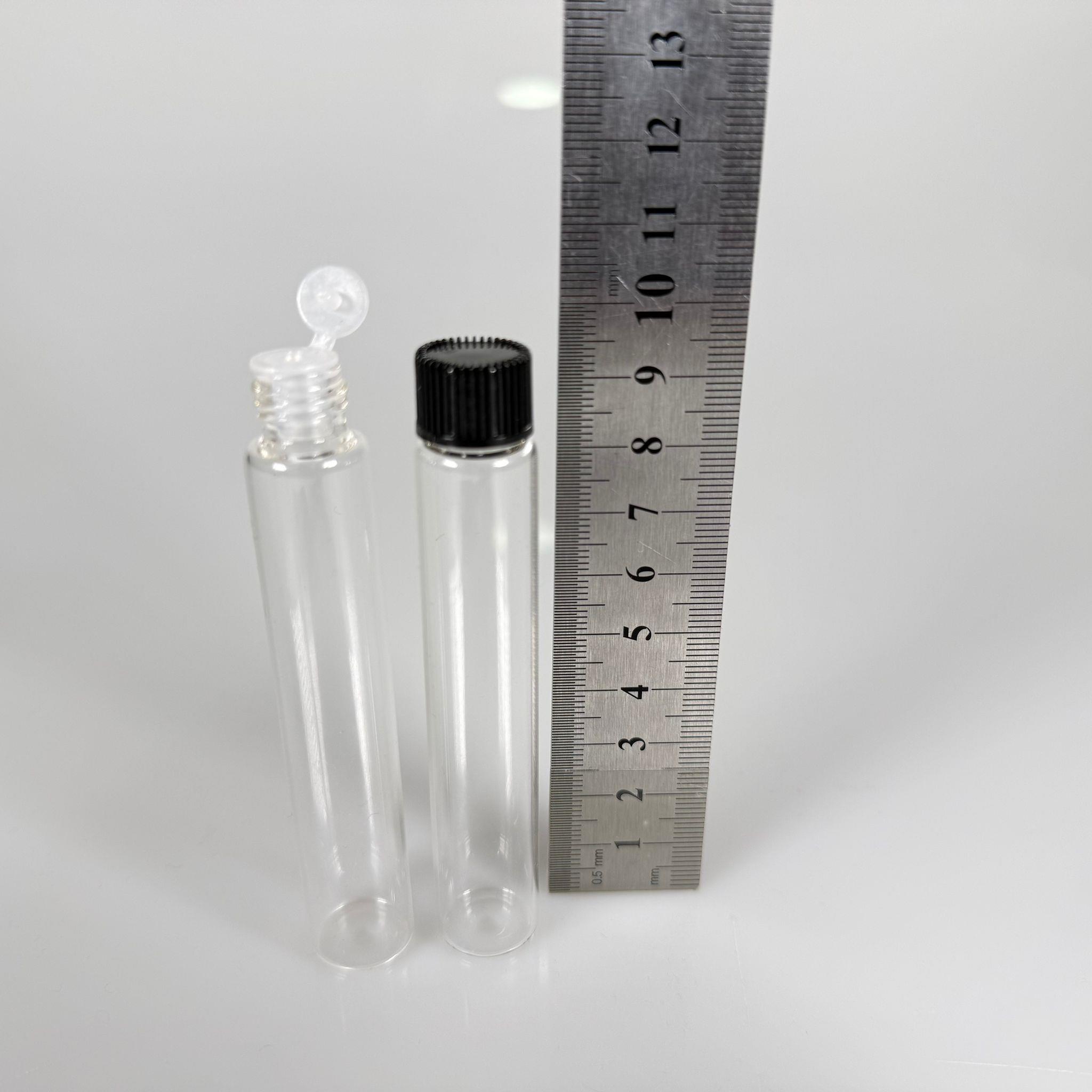 15 CC ŞEFFAF İNCE CAM ŞİŞE - SİYAH KAPAKLI + İÇTEN DAMLALIKLI - KAPAKSIZ 15 ML CAM ŞİŞE