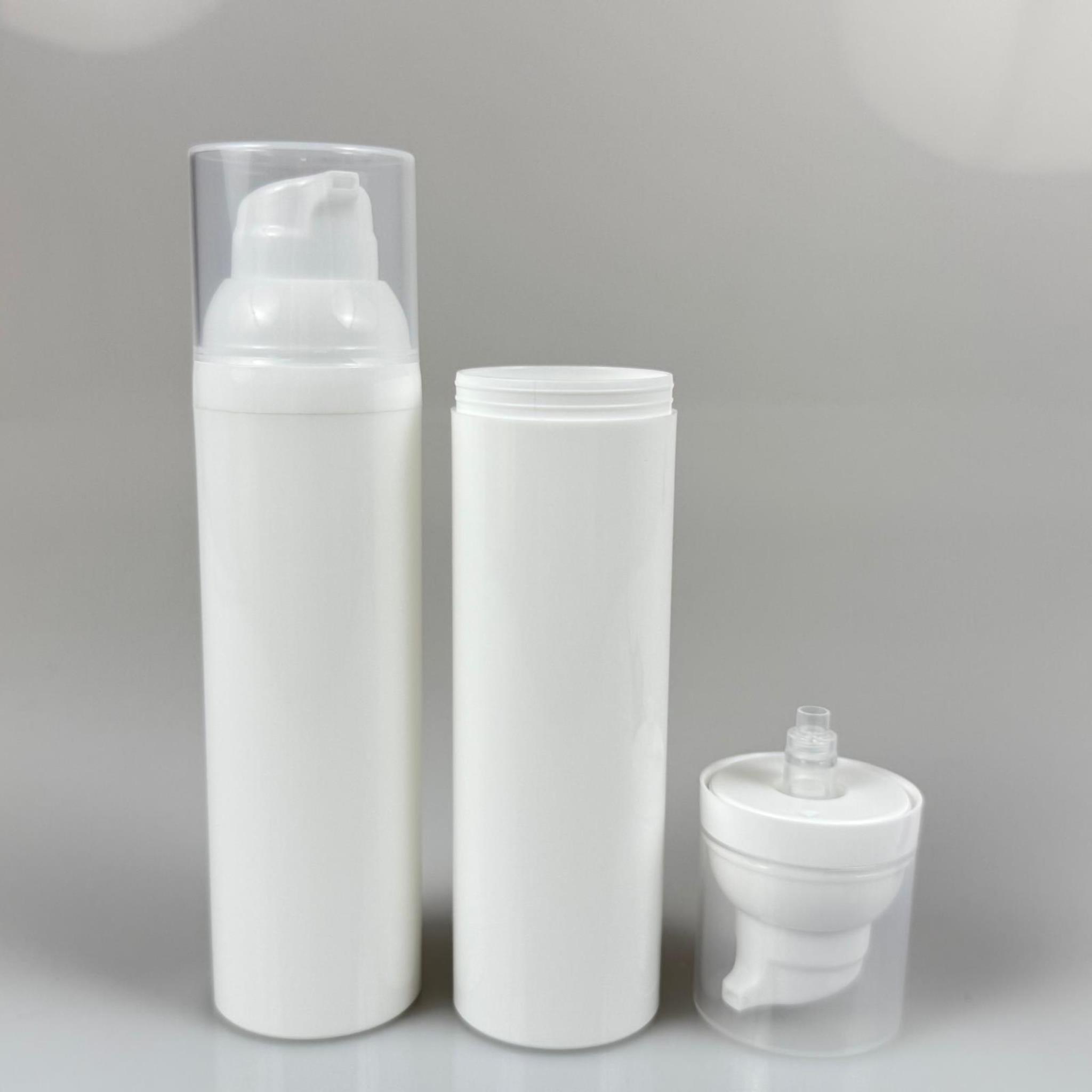 BOŞ KREM VE LOSYON ŞİŞESİ 75 ML BOŞ AİRLESS ŞİŞE - HAVASIZ POMPALI BEYAZ AİRLESS ASANSÖR ŞİŞE - GÜNEŞ KREMİ , TONİK VB AMBALAJI