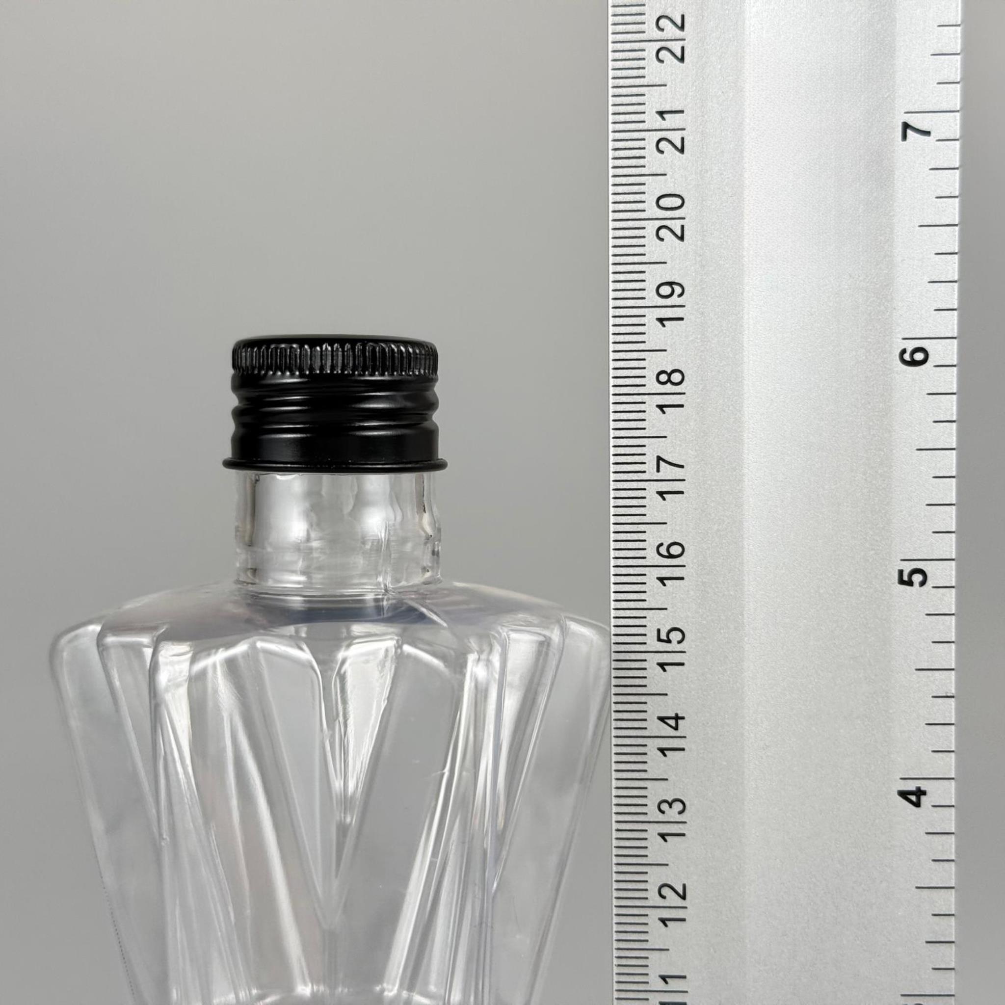 300 CC ELMAS MODEL PET KOLONYA ŞİŞESİ - 24 AĞIZ (27 GR) + KÖPÜK CONTALI SİYAH METAL ALÜMİNYUM KAPAK+ KOLONYA TIPALI TAKIM - 300 ML KAPAKLI PLASTİK ŞİŞELER