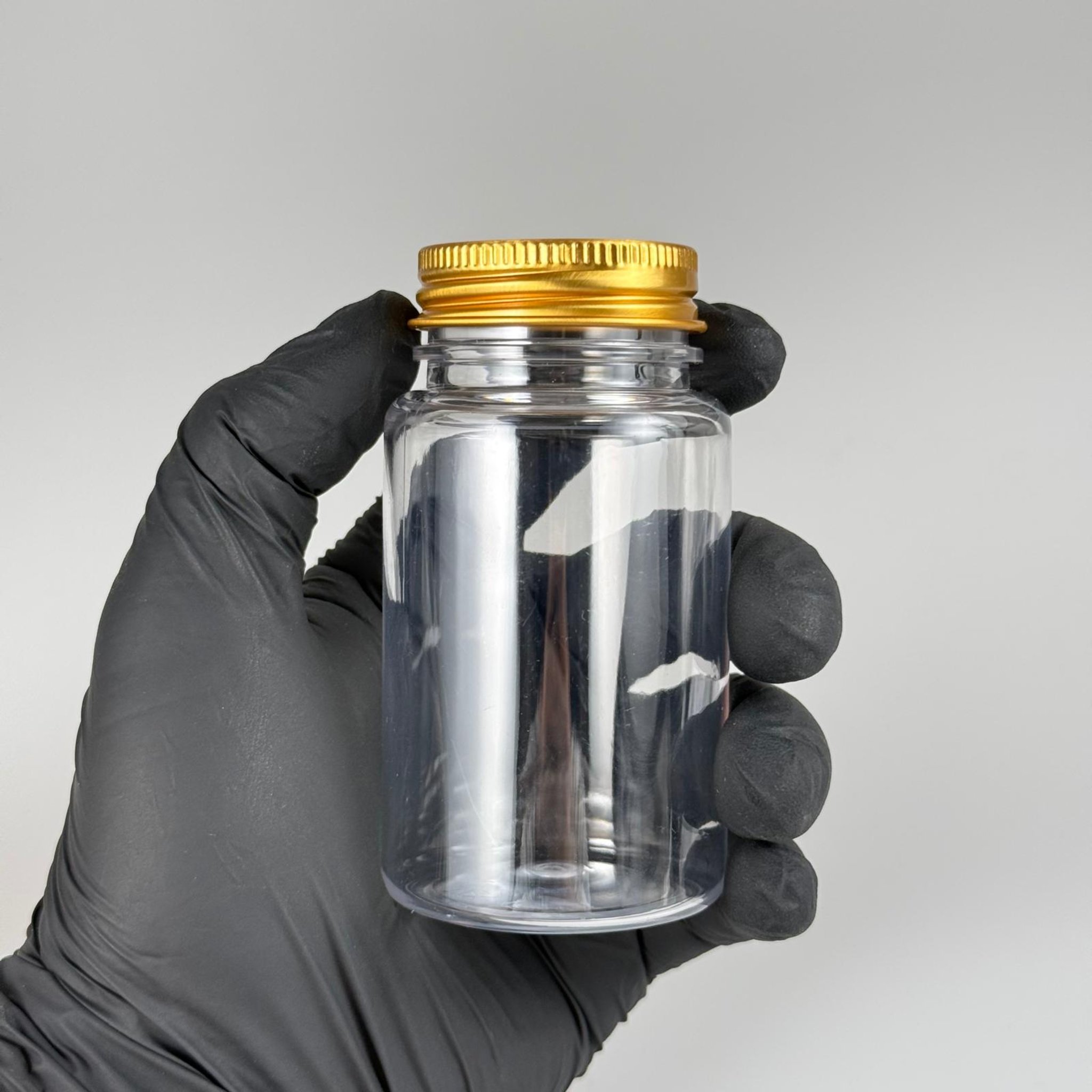 100 CC ŞEFFAF PET PUDRA ŞİŞESİ + KÖPÜK CONTALI GOLD METAL KAPKLI + PUDRA TIPALI TAKIM - 100 ML PUDRA KUTUSU, EKO TUZLUK