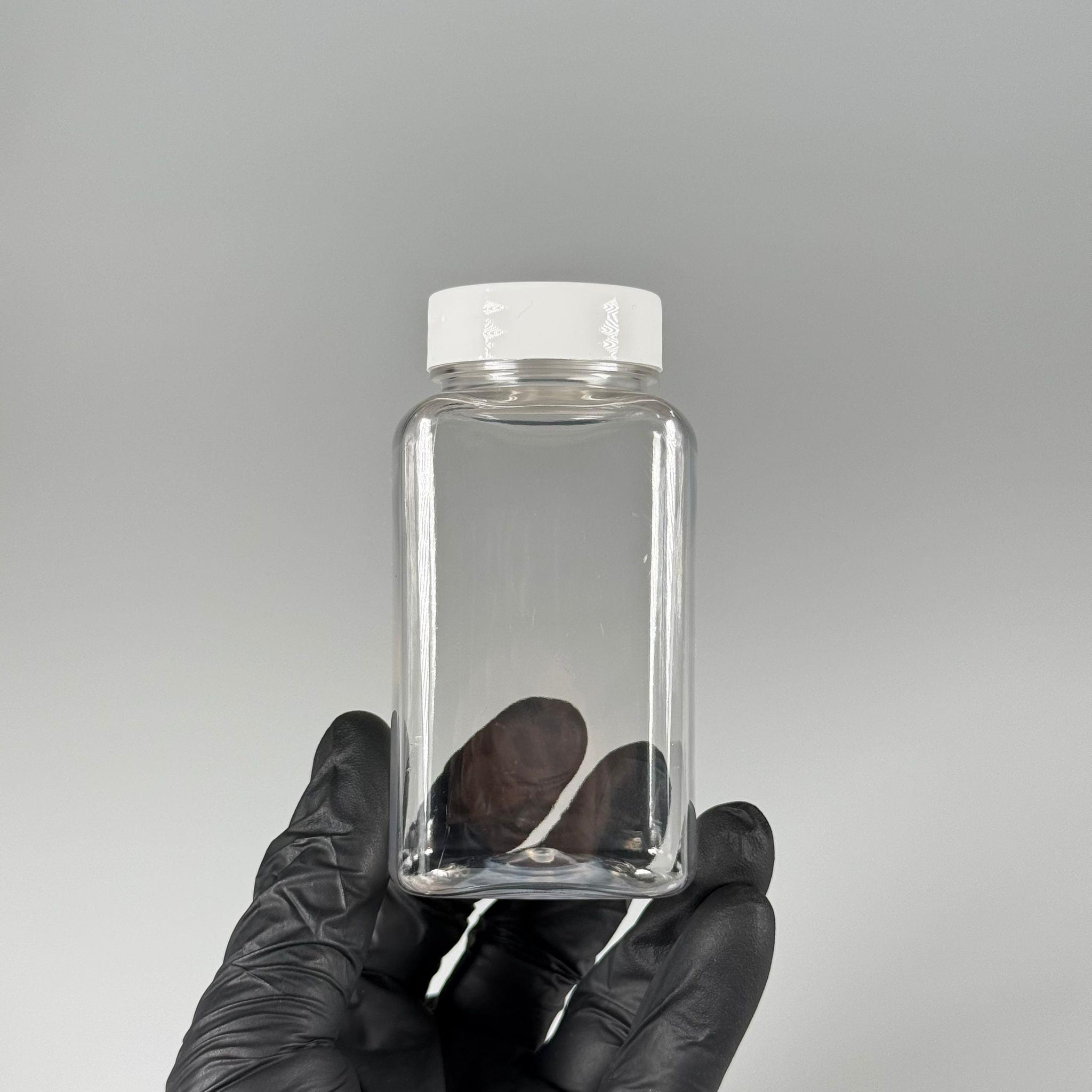 BAHARAT, TOZ, KAHVE, SAHLEP VB MUTFAK DÜZENLEME İÇİN KARE PLASTİK MİNİ KAVANOZLAR - 150 ML -  RAF DÜZENLEYİCİ GIDAYA UYGUN KÖŞELİ BEYAZ KAPAKLI PET KAVANOZLARI