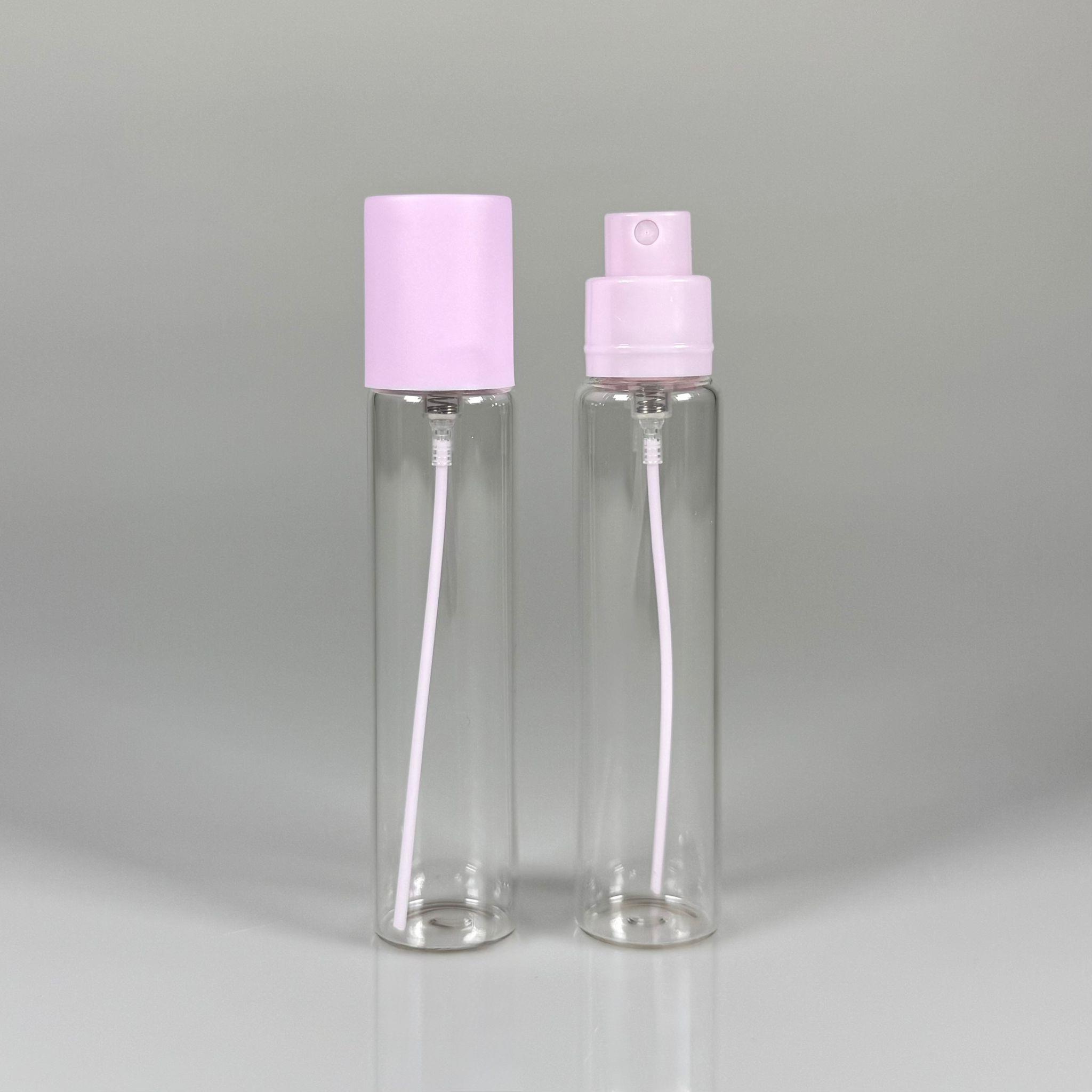 PARFÜM ŞİŞESİ 25 ML - 25 CC PARFÜM AMBALAJI VALFLİ (GEÇME AĞIZ) CAM KALEM PARFÜM İÇİN ŞİŞELERİ - MOR SPREY + KAPAKLI SET TAKIM